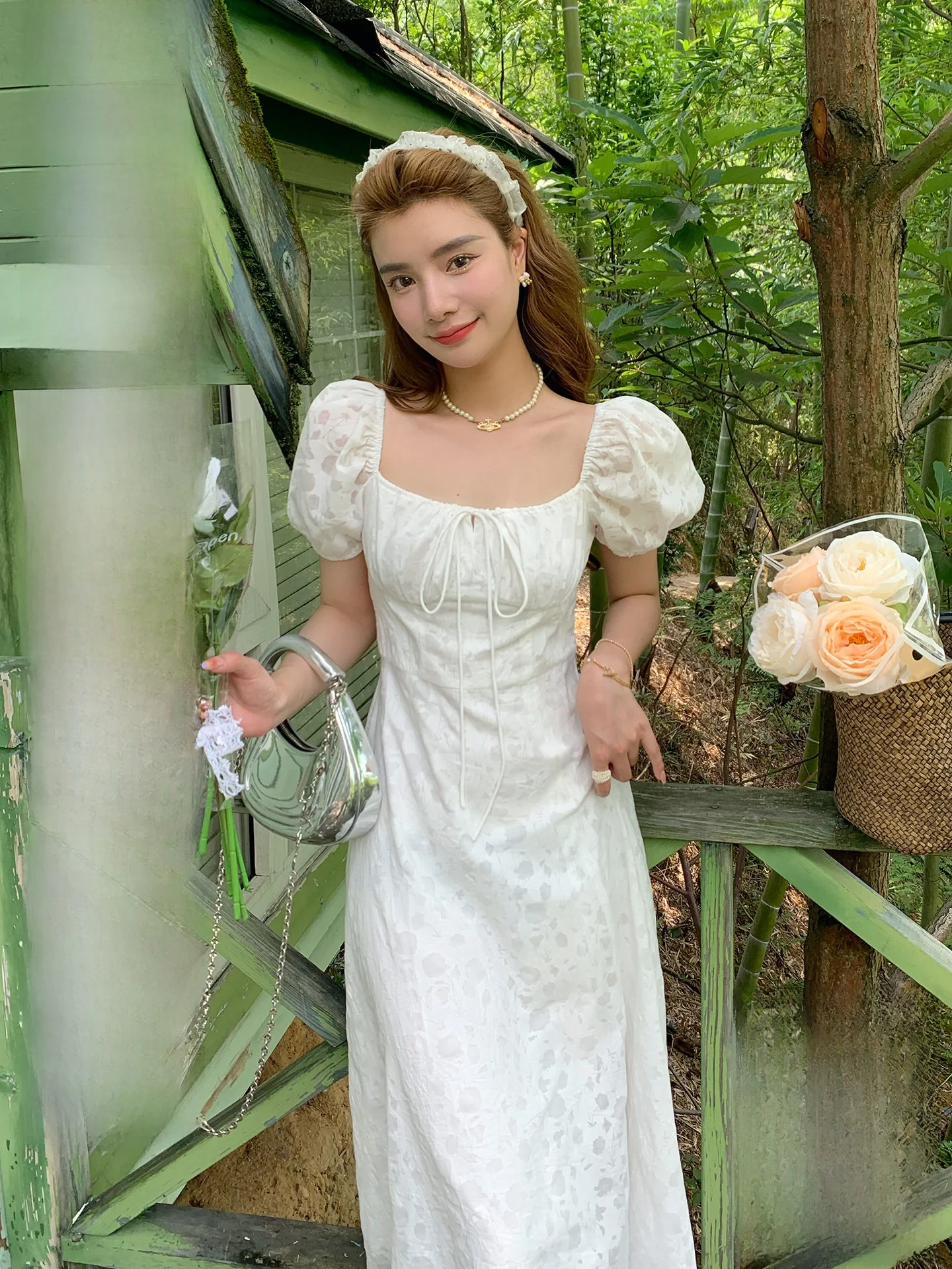 AMNANA Gentle Wind White Short Sleeve Dress Women's Waist Cinching Slimming Elegant Split Long Skirt Breathable Soft Chiffon
AMNANA Gentle Wind White Short Sleeve Dress Women's Waist Cinching Slimming Elegant Split Long Skirt Breathable Soft Chiffon