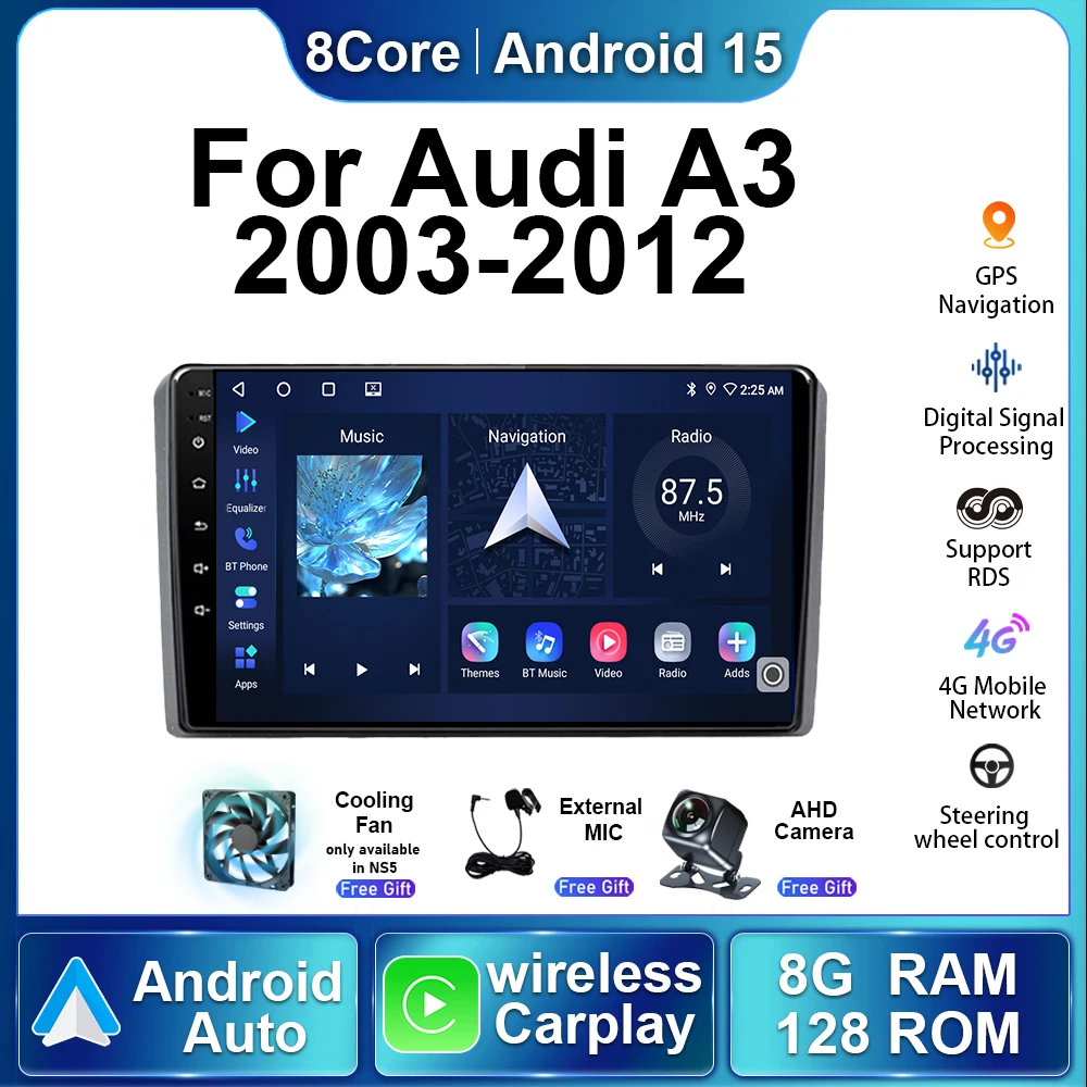 5G Car Radio For Audi A3 8P S3 RS3 2003 - 2012 Android15 Autoradio Multimedia Player Stereo Auto Wireless Carplay Navigation GPS
5G Car Radio For Audi A3 8P S3 RS3 2003 - 2012 Android15 Autoradio Multimedia Player Stereo Auto Wireless Carplay Navigation GPS