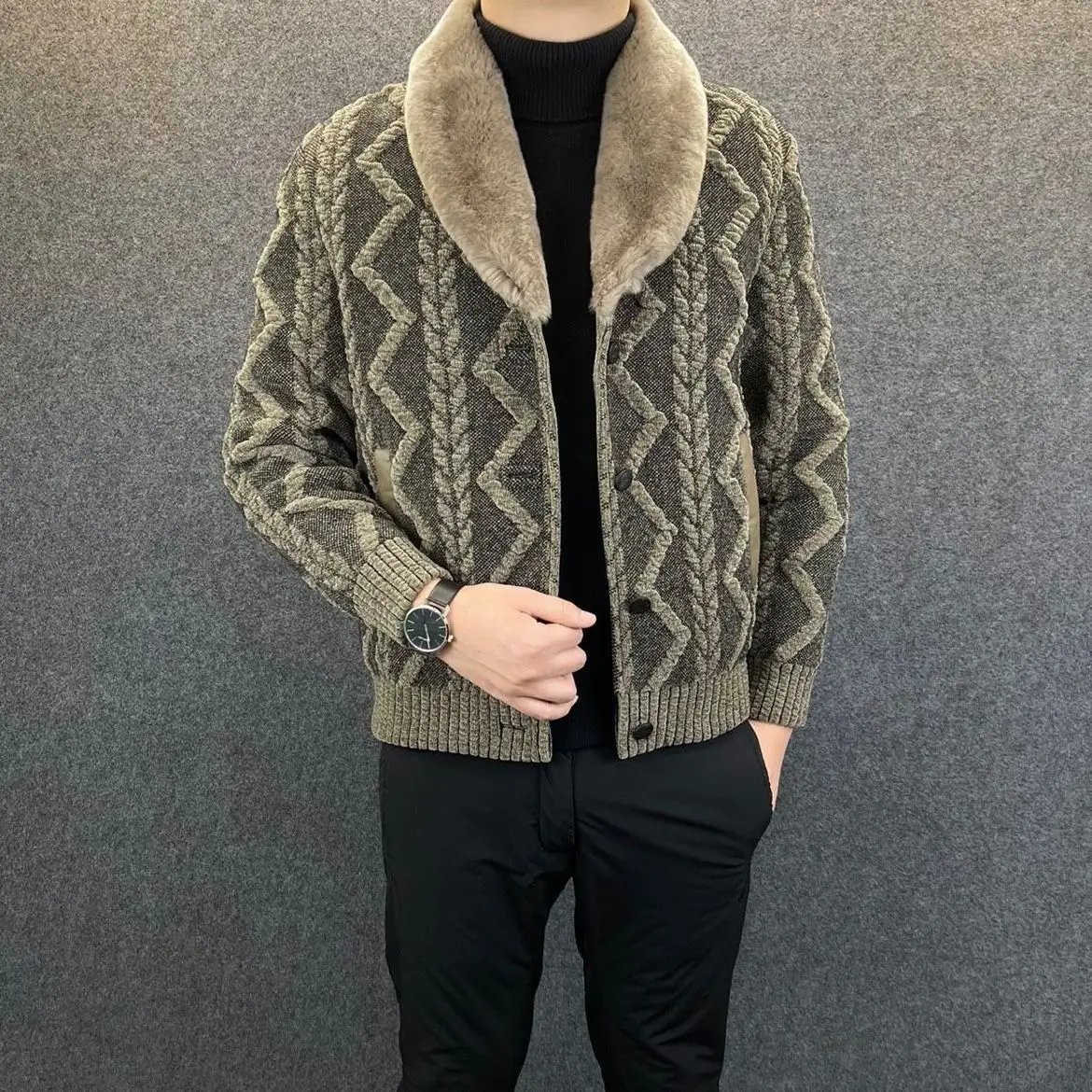 Autumn and Winter Mens Sweater Cardigans Flip Collar Jacket Cultivate Oneself Leisure Time Versatile Keep Warm Loose Coat
Autumn and Winter Mens Sweater Cardigans Flip Collar Jacket Cultivate Oneself Leisure Time Versatile Keep Warm Loose Coat