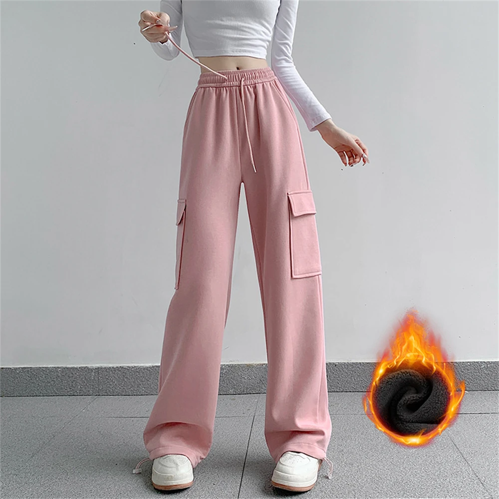 Plush Thick Sweatpants Streetwear High Waist Women Loose Y2K Wide Leg Pants Korean Vintage Pockets Casual Trousers
Plush Thick Sweatpants Streetwear High Waist Women Loose Y2K Wide Leg Pants Korean Vintage Pockets Casual Trousers