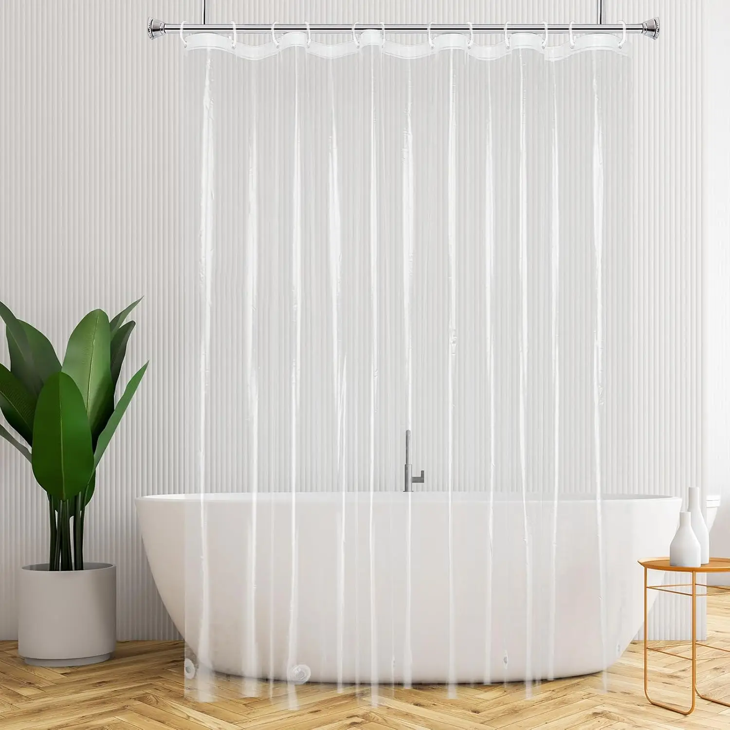 Extra Long Clear Plastic Shower Curtain Liner, 72x84 Light Weight EVA Bathroom Liner with Rustproof Grommets and Magnets
Extra Long Clear Plastic Shower Curtain Liner, 72x84 Light Weight EVA Bathroom Liner with Rustproof Grommets and Magnets