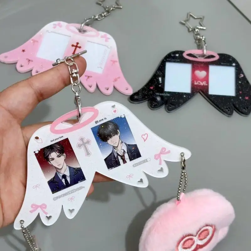 Acrylic Wings Pendant Keychain INS Angel Wing Shape Card Holder 1 Inch Photo Frame Pendant Student Double Frame ID Card Case
Acrylic Wings Pendant Keychain INS Angel Wing Shape Card Holder 1 Inch Photo Frame Pendant Student Double Frame ID Card Case