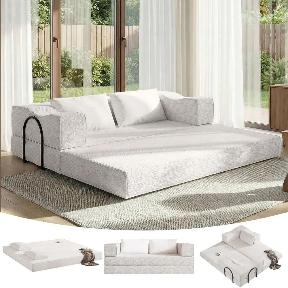80 Chenille Sofa Bed, 4-in-1 Convertible Couch with 2 Pillows, King-Size Floor Lounger or Living Room, Great for Guest Room, Dor
80 Chenille Sofa Bed, 4-in-1 Convertible Couch with 2 Pillows, King-Size Floor Lounger or Living Room, Great for Guest Room, Dor