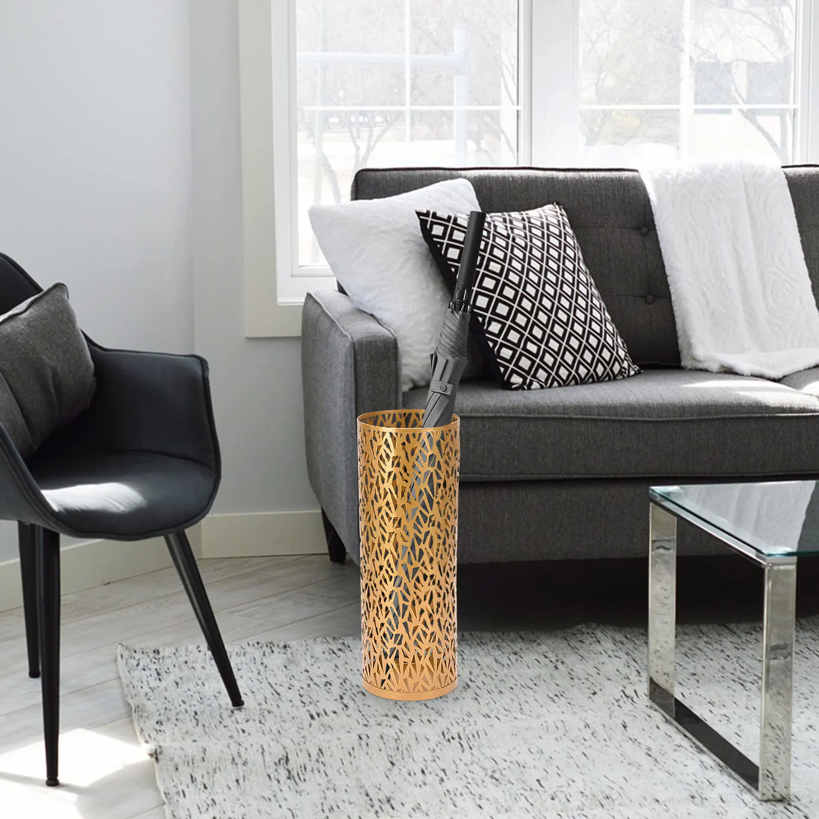 Modern Round Metal Umbrella Stand Indoor Entryway Office Decorative Flower Vase Umbrella Holder Storage Rack Multifunctional
Modern Round Metal Umbrella Stand Indoor Entryway Office Decorative Flower Vase Umbrella Holder Storage Rack Multifunctional