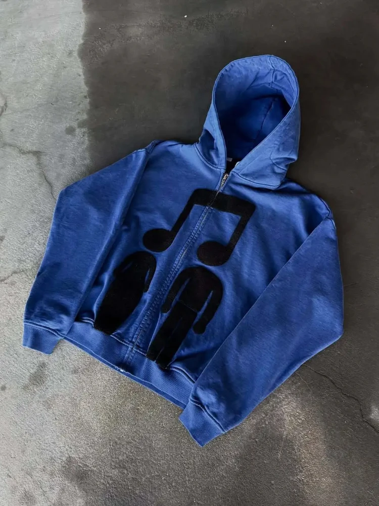 Autumn and winter new loose printed hooded sweatshirt cardigan with zipper pocket Harajuku Gothic jacket
Autumn and winter new loose printed hooded sweatshirt cardigan with zipper pocket Harajuku Gothic jacket