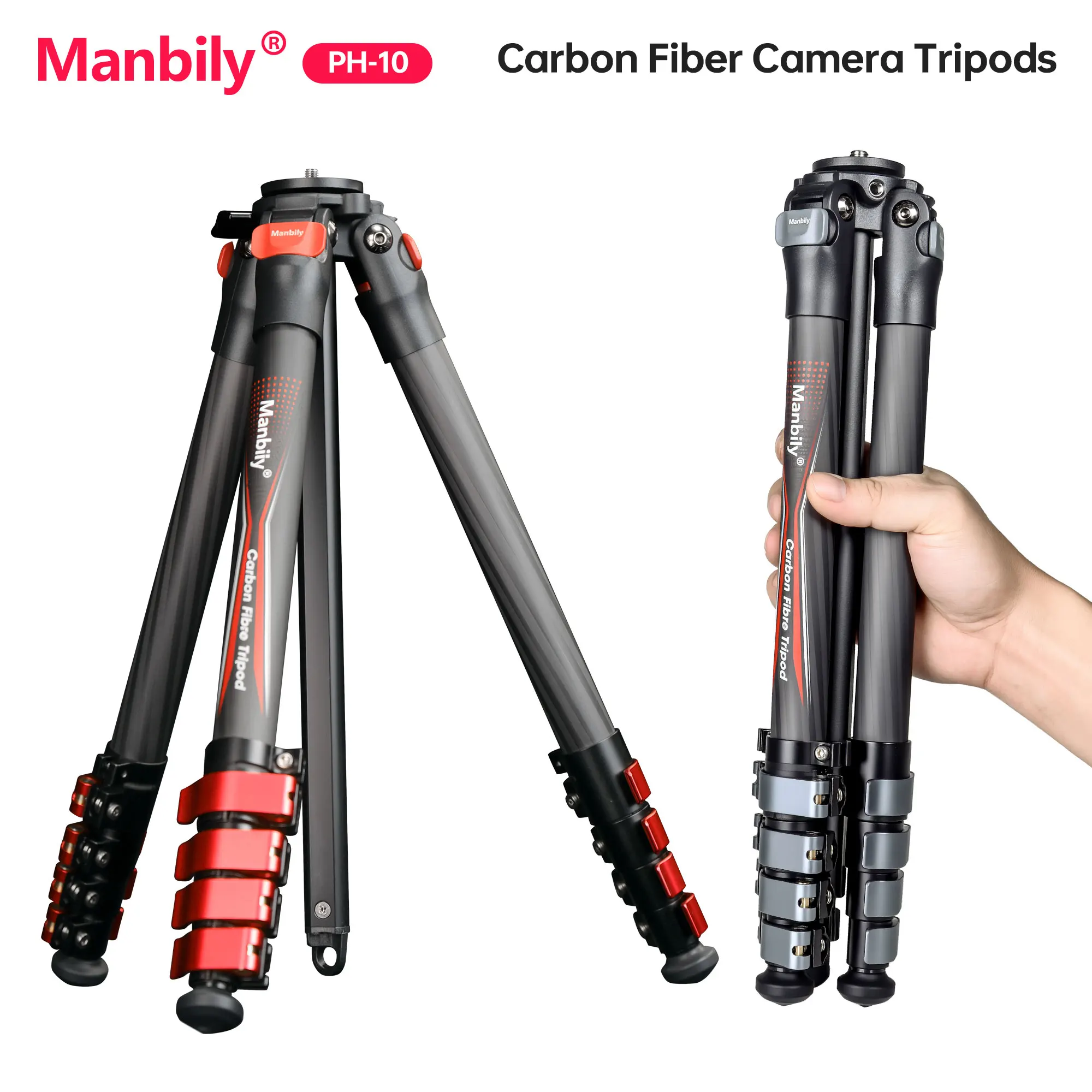 Manbily PH-10 Professional Carbon Fiber Tripods Lightweight Portable Travel Tripod For Canon Nikon Sony Camera DSLR 5-sections
Manbily PH-10 Professional Carbon Fiber Tripods Lightweight Portable Travel Tripod For Canon Nikon Sony Camera DSLR 5-sections