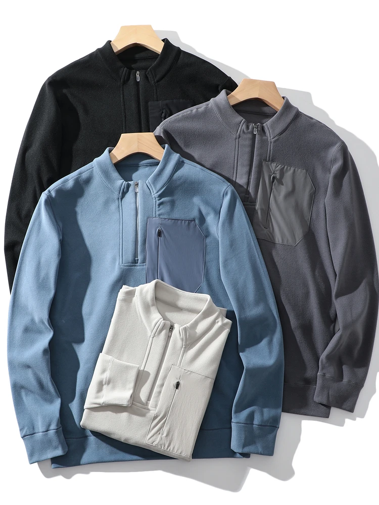 Double-Sided Fleece Sweatshirt Half-Zip Stand Collar High Elastic Heat Retention Men's Casual Wear Standard Fit Long Sleeve
Double-Sided Fleece Sweatshirt Half-Zip Stand Collar High Elastic Heat Retention Men's Casual Wear Standard Fit Long Sleeve