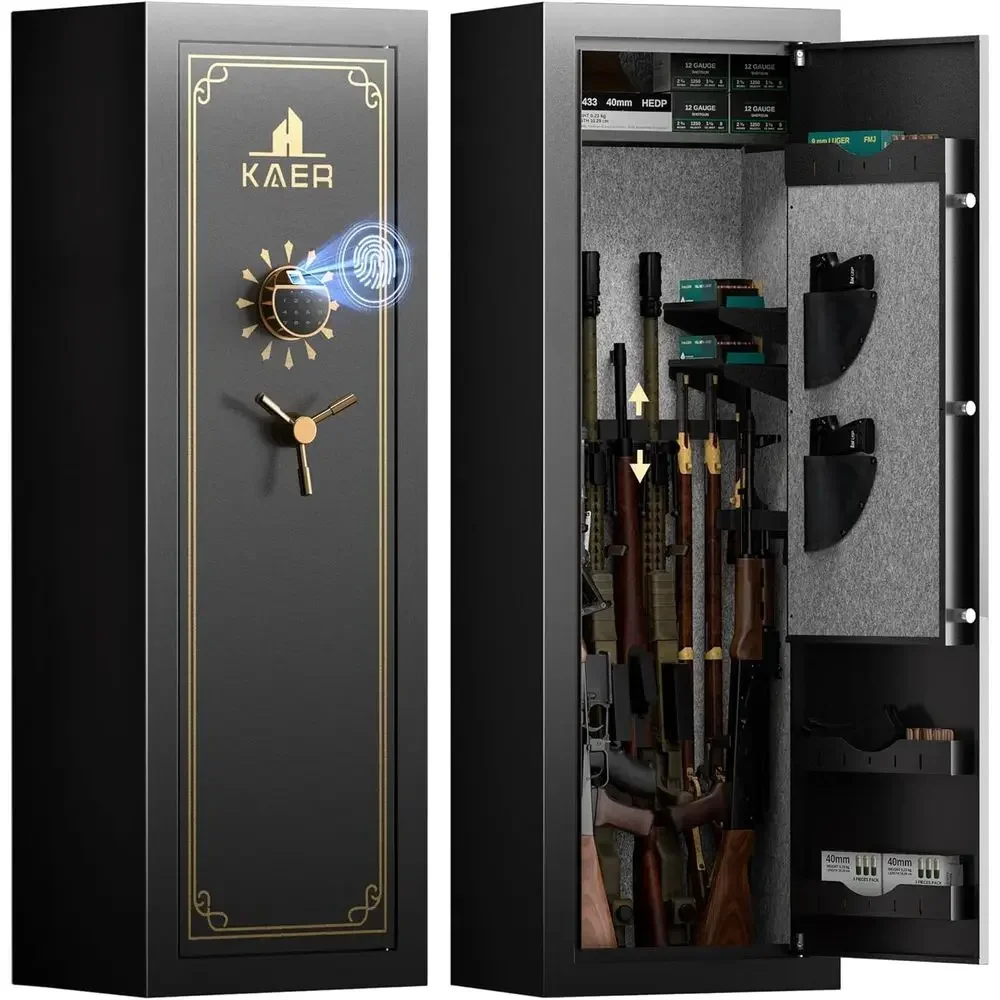 Biometric Safe for Firearms - Wide, Deep Fingerprint Access, Heavy-Duty Cabinet with Removable Shelves & Rack
Biometric Safe for Firearms - Wide, Deep Fingerprint Access, Heavy-Duty Cabinet with Removable Shelves & Rack