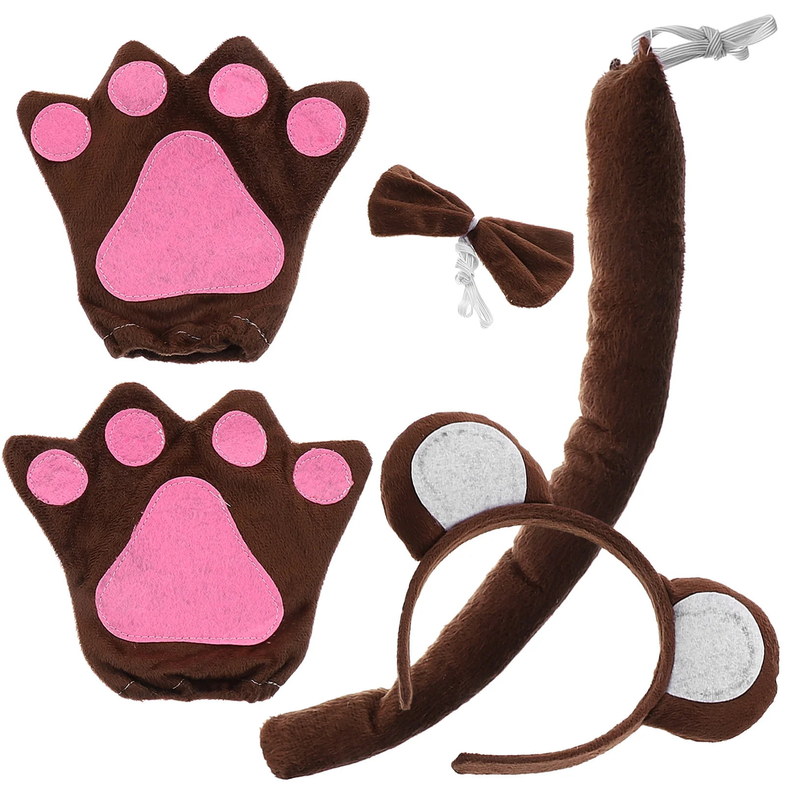 1 set Monkey Headband Ears Tail Bowtie Gloves Costume Accessories for Kids PP Cotton Soft Comfortable Monkey Headdress
1 set Monkey Headband Ears Tail Bowtie Gloves Costume Accessories for Kids PP Cotton Soft Comfortable Monkey Headdress