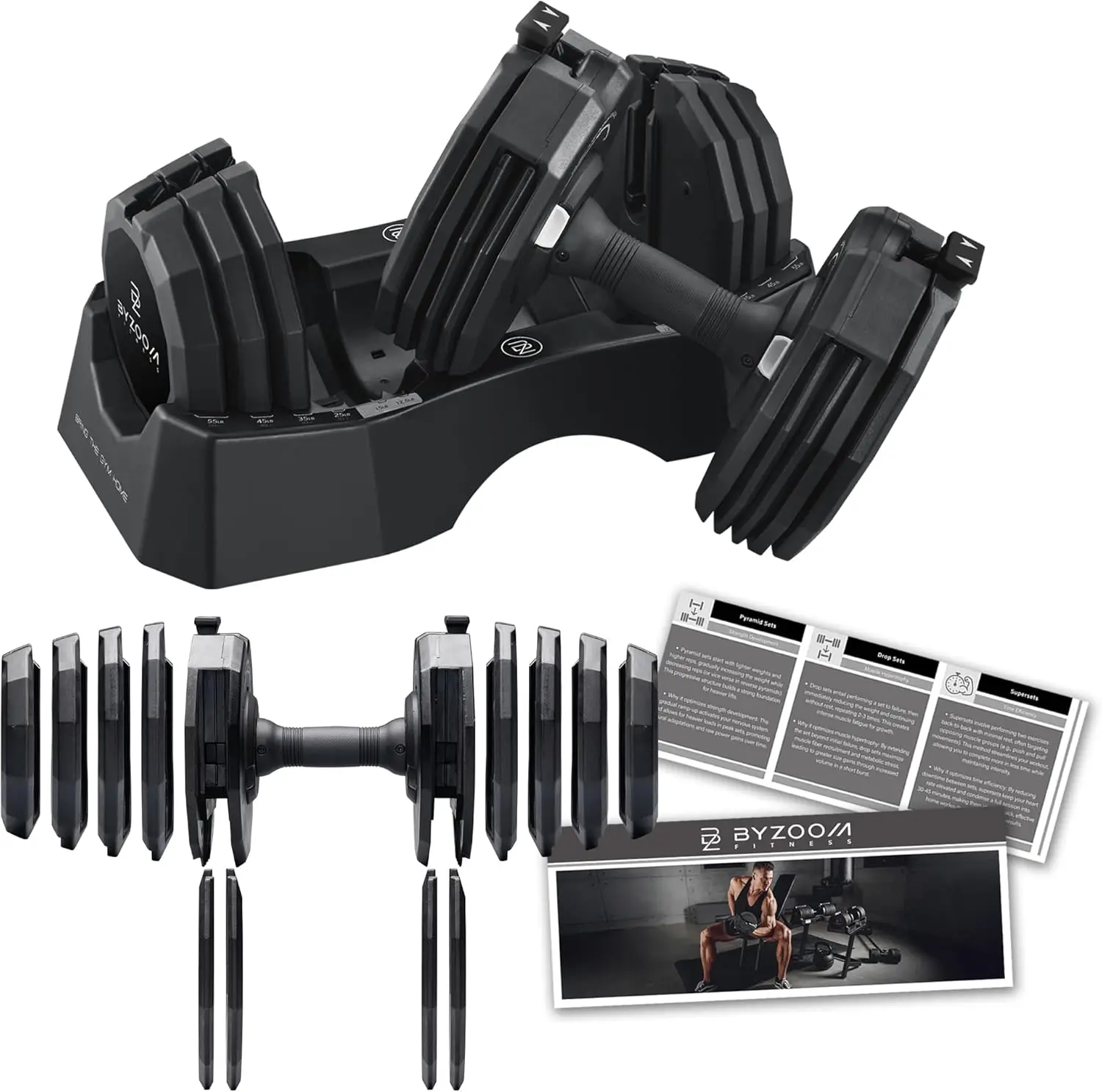 Adjustable Dumbbell Pair 55LB Set with 15 Weight Settings, Solid Cast Iron, 12-Sided Anti-Roll Base for Home Gym
Adjustable Dumbbell Pair 55LB Set with 15 Weight Settings, Solid Cast Iron, 12-Sided Anti-Roll Base for Home Gym