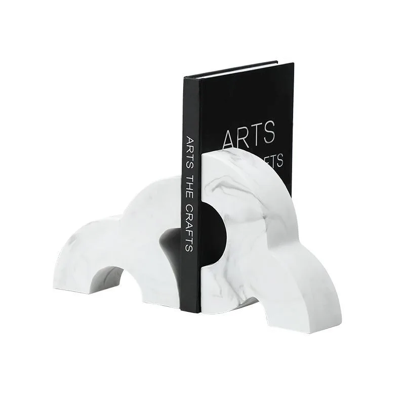 Minimalist style abstract ink pattern semicircular book relies on model room ornament desktop creative bookend
Minimalist style abstract ink pattern semicircular book relies on model room ornament desktop creative bookend