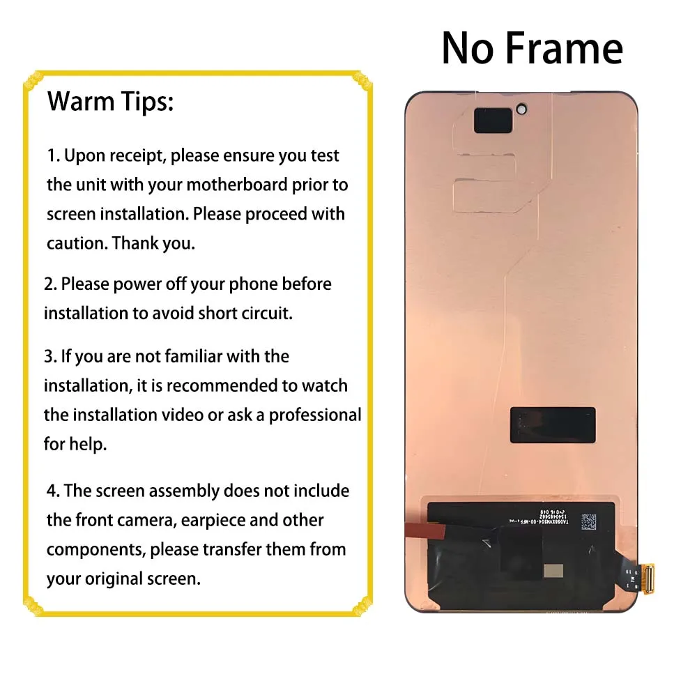 6.77'' AMOLED LCD For Tecno Camon 30 Premier LCD Display Touch Screen Digitizer Assembly For Tecno CL9 LCD Replacement Parts
6.77'' AMOLED LCD For Tecno Camon 30 Premier LCD Display Touch Screen Digitizer Assembly For Tecno CL9 LCD Replacement Parts