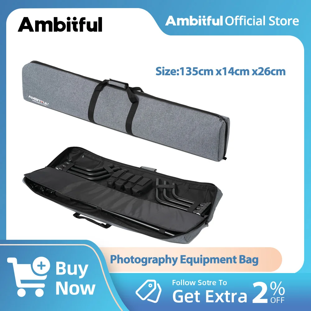 AMBITFUL PB20 C-Stand Magic Leg Storage Carrying Bag for Photographic Equipment Carry Case (can fit 2 sets of C-type light stand
AMBITFUL PB20 C-Stand Magic Leg Storage Carrying Bag for Photographic Equipment Carry Case (can fit 2 sets of C-type light stand
