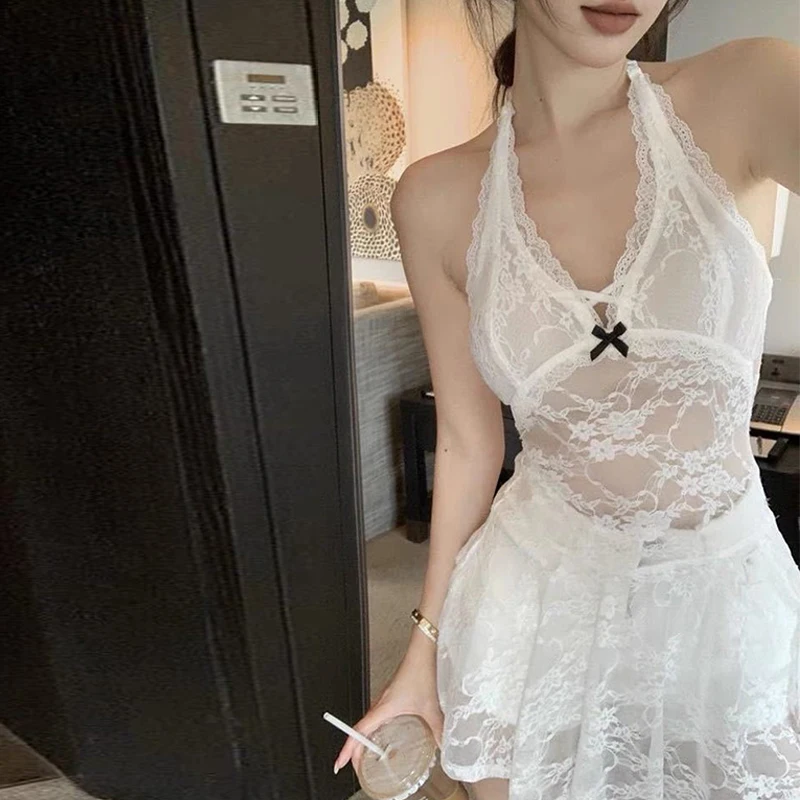 Women Pure Desire Stylish Hollow Embroidered Lace Halter Sleeveless Stacked Camisole
Women Pure Desire Stylish Hollow Embroidered Lace Halter Sleeveless Stacked Camisole