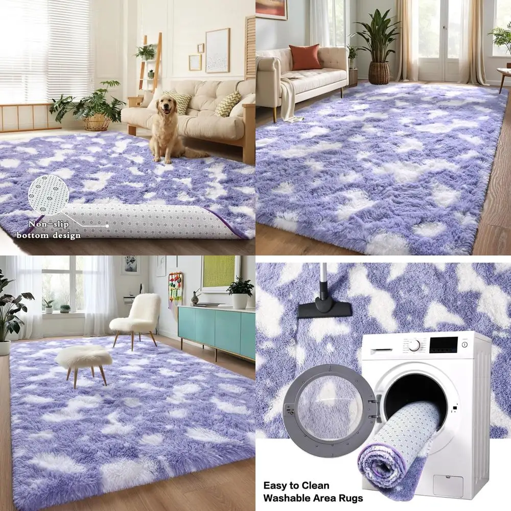 5x7 ft Lavender Shag Area Rug for Bedroom, Living Room, Kids' Rooms, and Home Decor
5x7 ft Lavender Shag Area Rug for Bedroom, Living Room, Kids' Rooms, and Home Decor