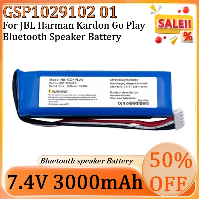 New GSP102910201 7.4V 3000mAh Battery for JBL Harman Kardon Go Play Bluetooth Speaker Battery
New GSP102910201 7.4V 3000mAh Battery for JBL Harman Kardon Go Play Bluetooth Speaker Battery