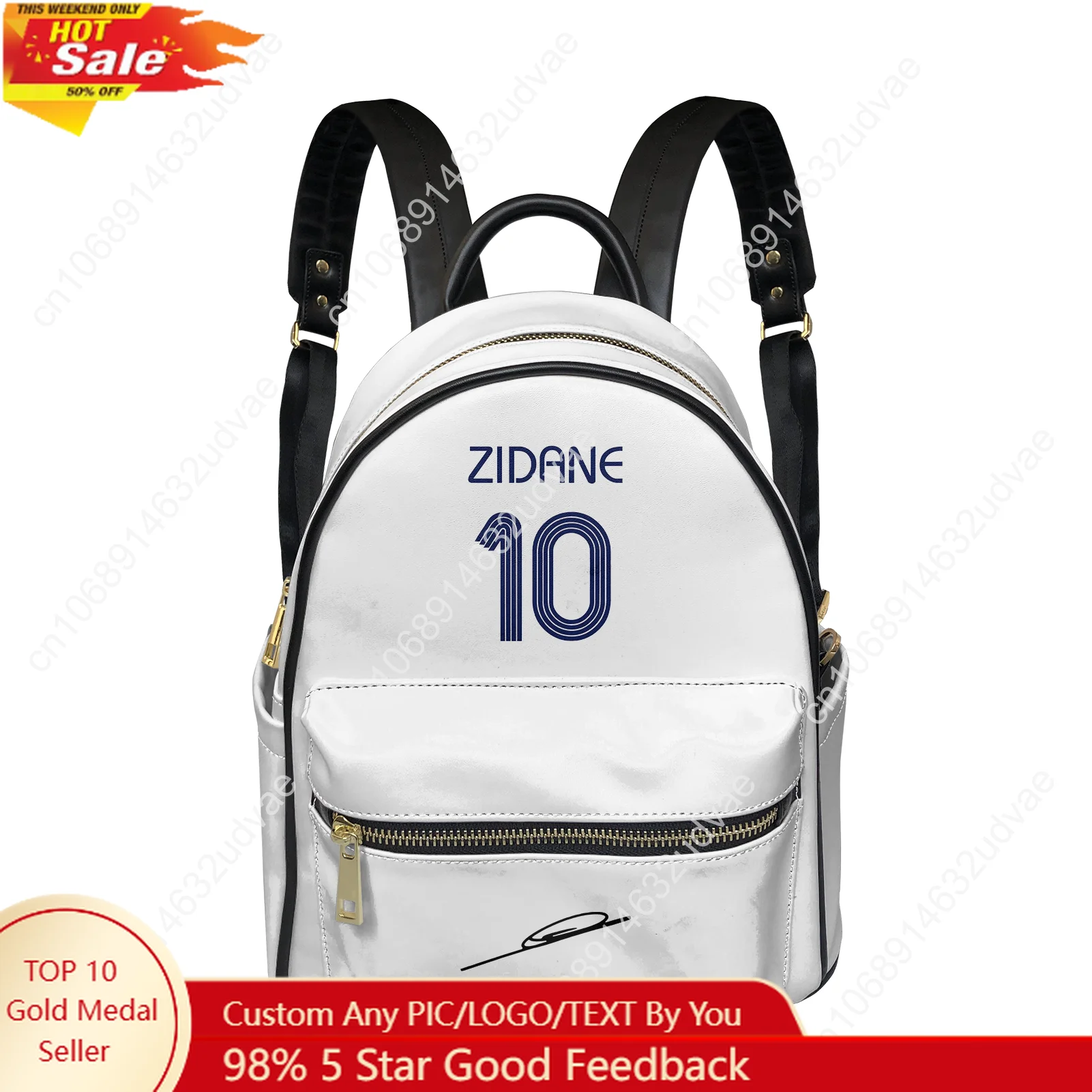 Zidane No.10 PU Backpack Women Men Knapsack France Soccer Star Personalized Text Image Double Shoulder Bag Rucksack Gift Daypack
Zidane No.10 PU Backpack Women Men Knapsack France Soccer Star Personalized Text Image Double Shoulder Bag Rucksack Gift Daypack