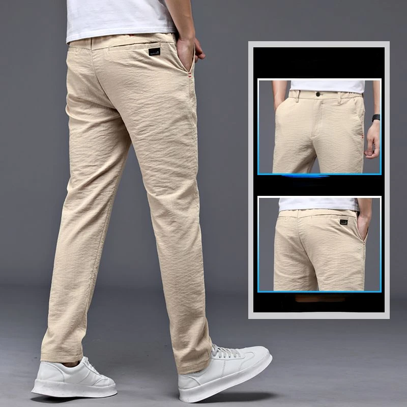 Men's Summer Ice Silk Thin Casual Pants black Breathable Quick-Drying All-Match Trousers Loose Korean Style Baggy Pants Male
Men's Summer Ice Silk Thin Casual Pants black Breathable Quick-Drying All-Match Trousers Loose Korean Style Baggy Pants Male