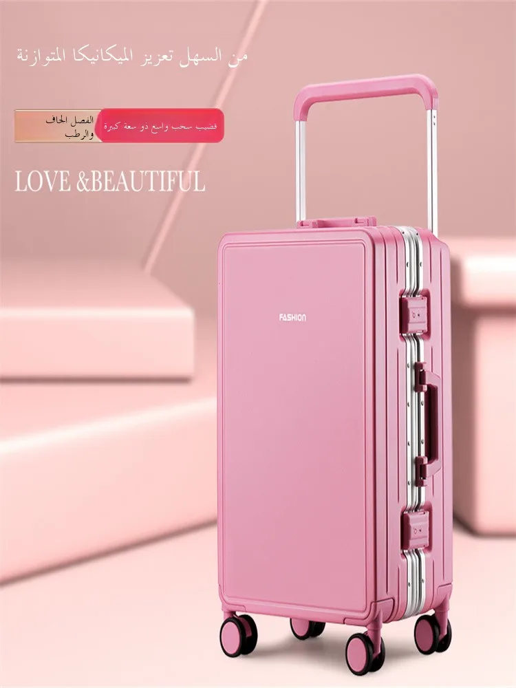 New Faionable Large Capaci Aluminum Frame Lage Bag with Wide Pull Rod And Password Box Silent Universal Wheels 22 Inches 
New Faionable Large Capaci Aluminum Frame Lage Bag with Wide Pull Rod And Password Box Silent Universal Wheels 22 Inches