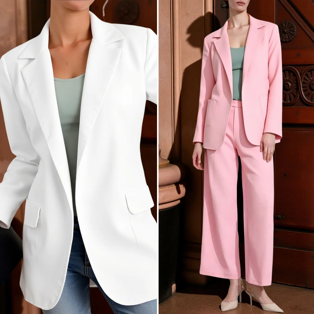 Women's Autumn Blazer 2025 Shawl Collar Pockets Long Sleeve Plain Formal Office Lady Chic Blazer
Women's Autumn Blazer 2025 Shawl Collar Pockets Long Sleeve Plain Formal Office Lady Chic Blazer
