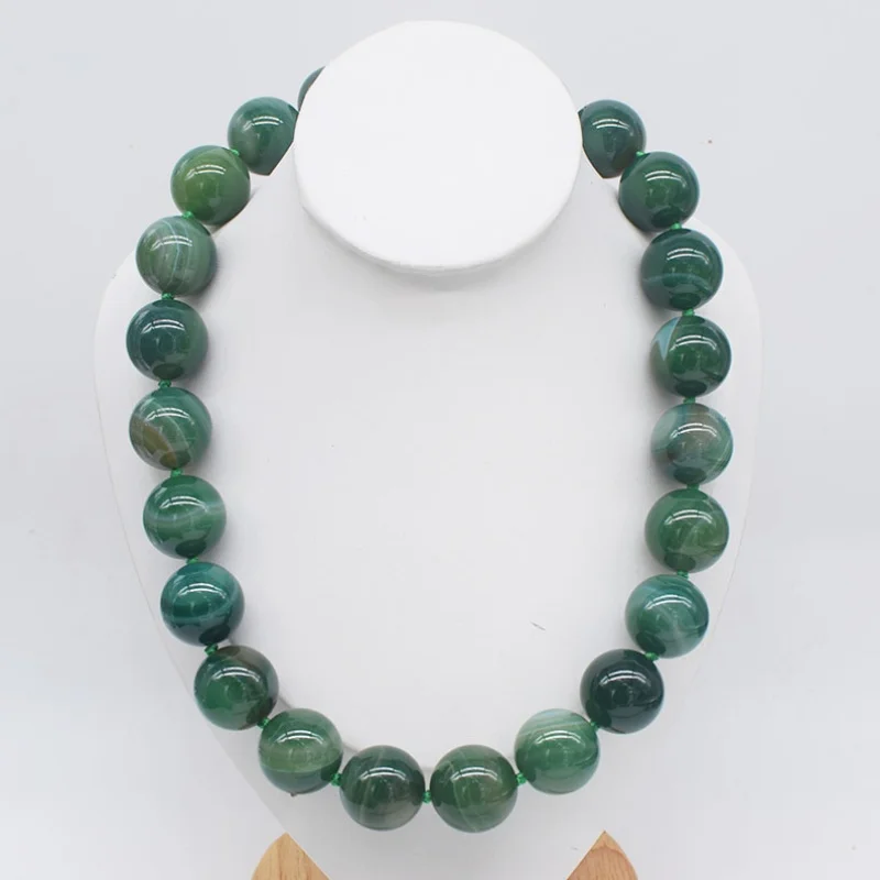 Agate green veins round 10mm 12mm 14mm 16mm 18mm 20mm 45cm necklace fashion Natural 
Agate green veins round 10mm 12mm 14mm 16mm 18mm 20mm 45cm necklace fashion Natural