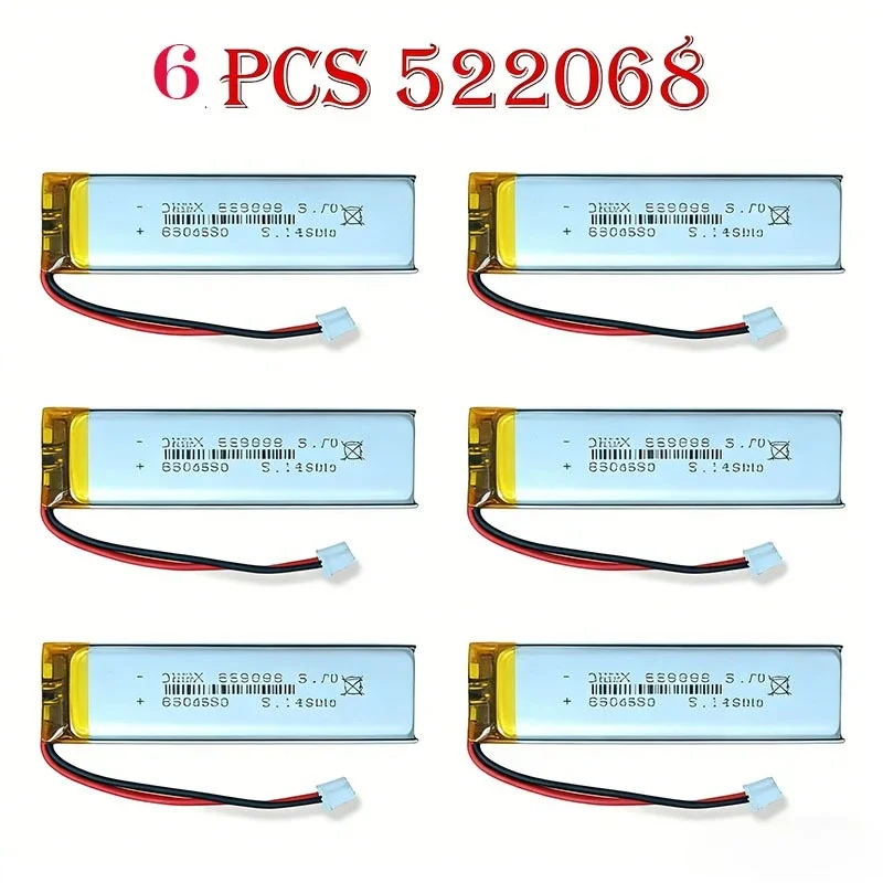 522068 3.7V 850mAh Rechargeable Lithium Polymer Soft Pack Battery for Small Fan Digital LED Light MP3 MP4
522068 3.7V 850mAh Rechargeable Lithium Polymer Soft Pack Battery for Small Fan Digital LED Light MP3 MP4