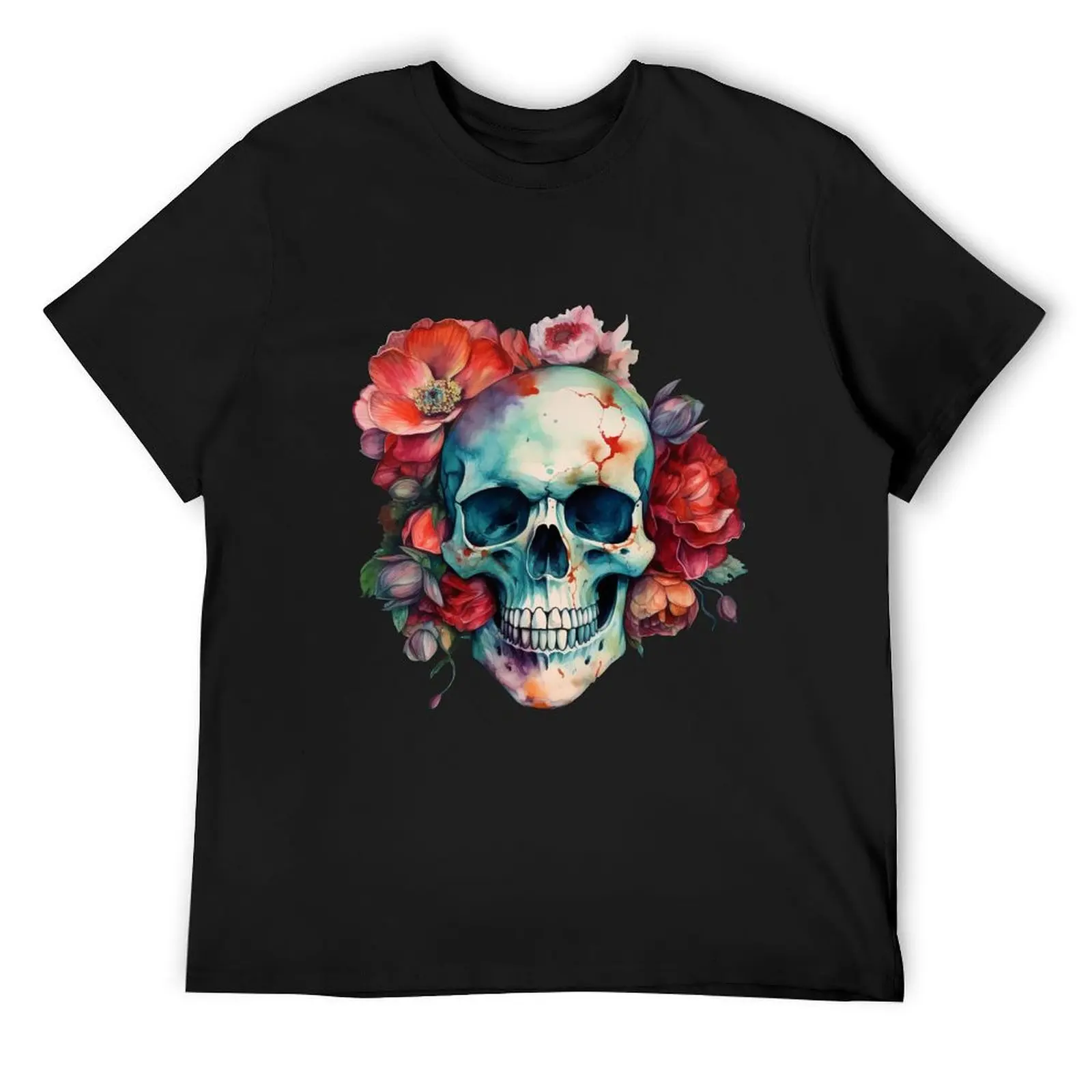 Watercolour Floral Skull T-Shirt vintage summer top custom t-shirts plain funny t shirts for men
Watercolour Floral Skull T-Shirt vintage summer top custom t-shirts plain funny t shirts for men
