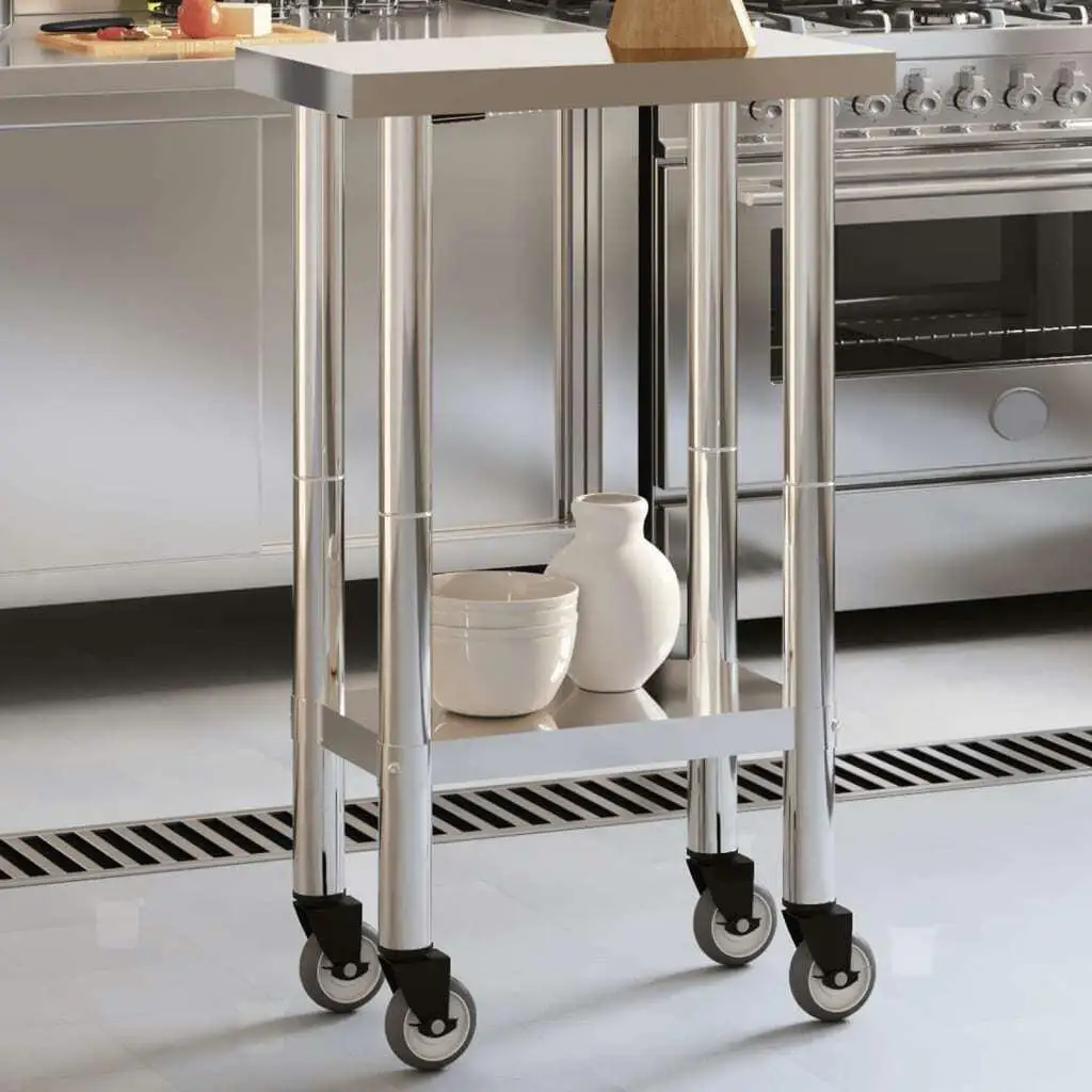 Portable Stainless Steel Kitchen Work Table with Wheels - 21.7x11.8x33.5 Inch Versatile Cart
Portable Stainless Steel Kitchen Work Table with Wheels - 21.7x11.8x33.5 Inch Versatile Cart