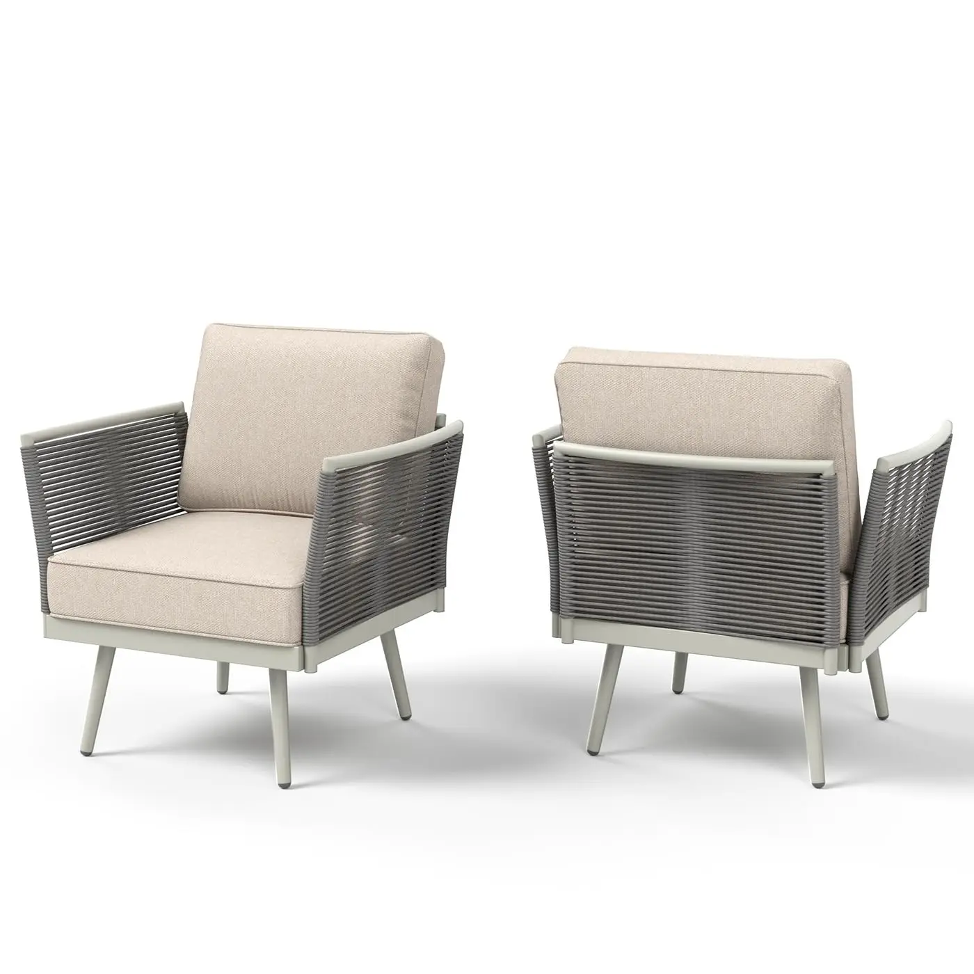 2 Pieces Metal Patio Furniture Sets with Detachable Rope Rattan Armrest, All Weather Steel Outdoor Conversation Set,Custom
2 Pieces Metal Patio Furniture Sets with Detachable Rope Rattan Armrest, All Weather Steel Outdoor Conversation Set,Custom