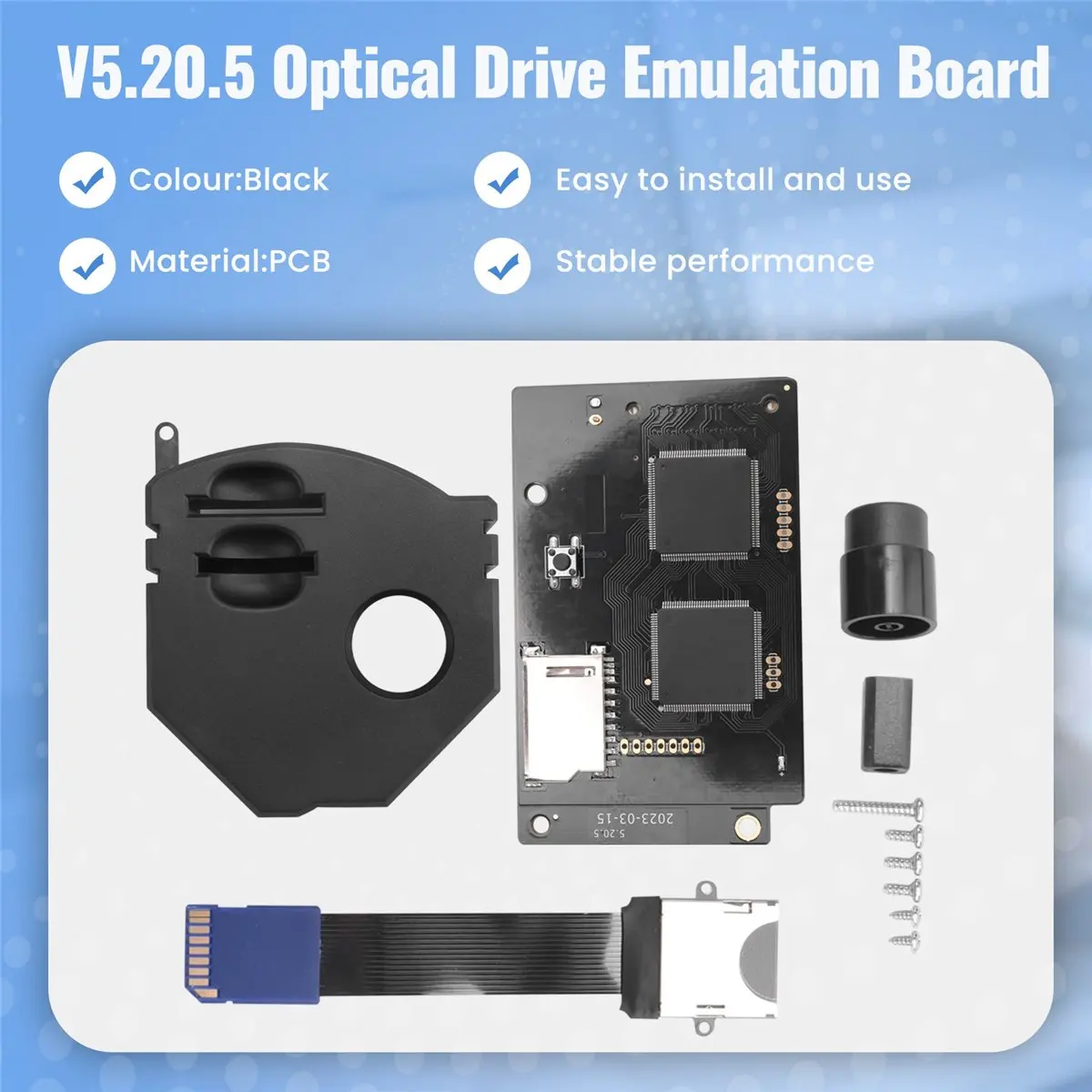 CANING- For GDEMU V5.20.5 Optical Drive Emulation Board Kit for SEGA Dreamcast GDU DC VA1 Console SD Extension Black
CANING- For GDEMU V5.20.5 Optical Drive Emulation Board Kit for SEGA Dreamcast GDU DC VA1 Console SD Extension Black