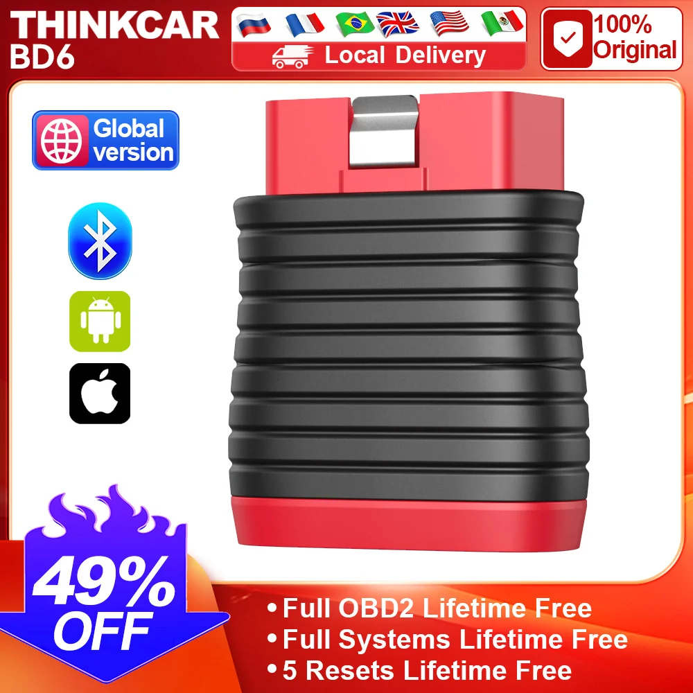 THINKCAR BD6 OBD2 сканер полная система автомобильный диагностический сканер 5-сброс услуги диагностический инструмент автоматическое считывание чистых кодов инструмент сканирования
THINKCAR BD6 OBD2 сканер полная система автомобильный диагностический сканер 5-сброс услуги диагностический инструмент автоматическое считывание чистых кодов инструмент сканирования