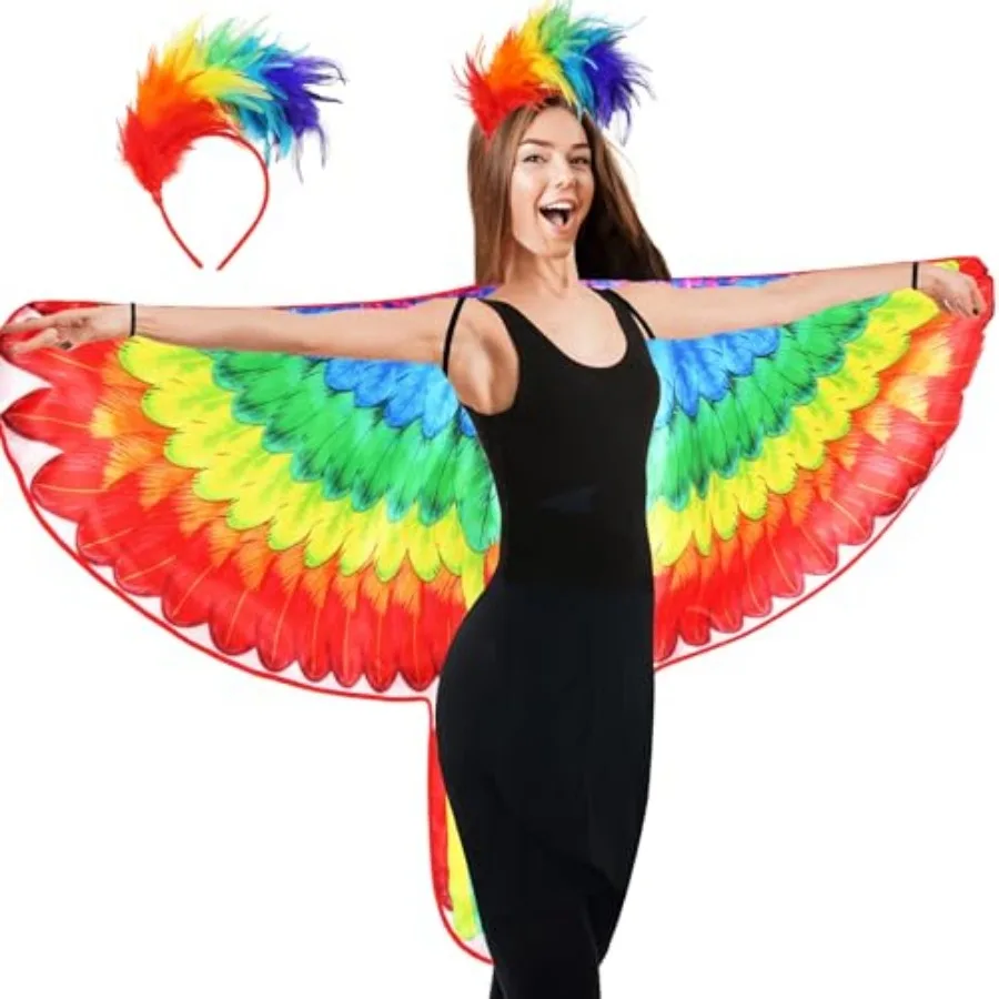D.Q.Z Double-Sided Adults Parrot Costume Bird Wings for Women Fairy Festival Cosplay Party with Mardi Gras Headpiece
D.Q.Z Double-Sided Adults Parrot Costume Bird Wings for Women Fairy Festival Cosplay Party with Mardi Gras Headpiece