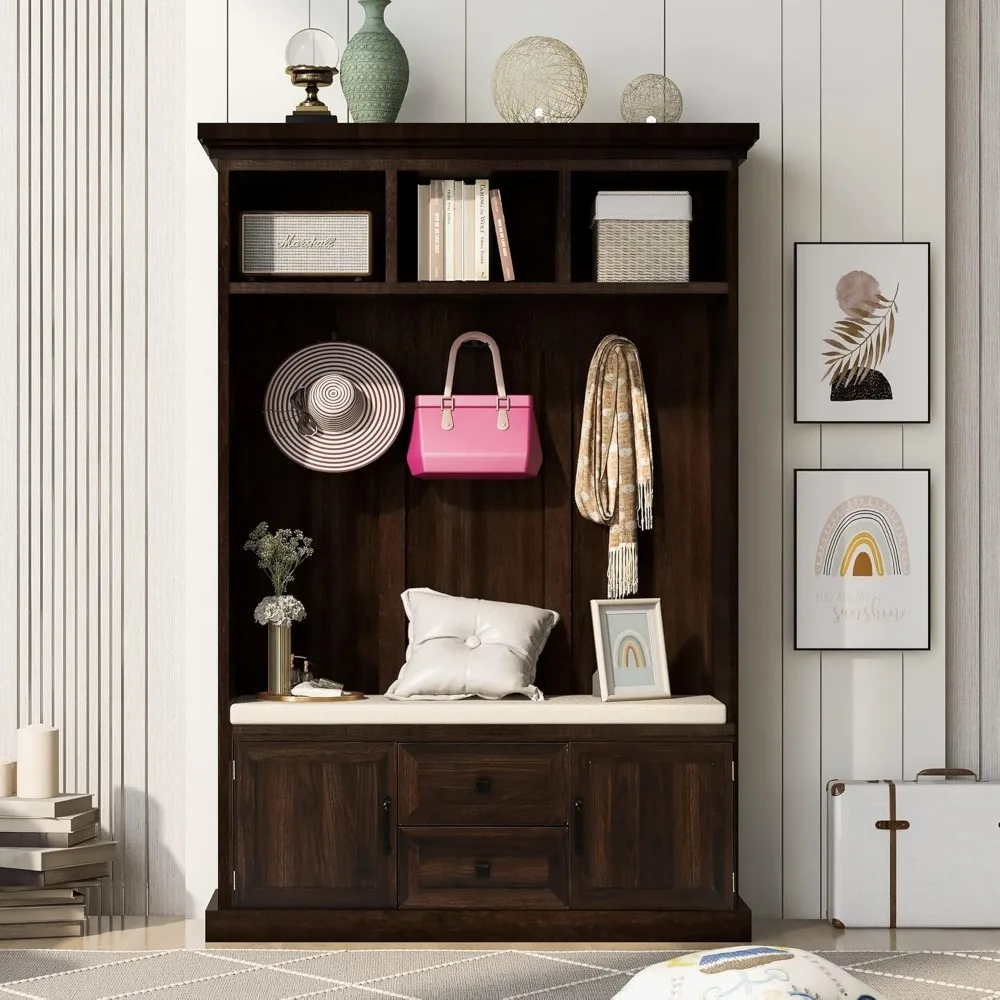 Hall Tree with 2 Storage Cabinet, Entryway Coat Rack with 2 Drawers, 3 Upper Shelves and 3 Coat Hooks, Widen Mudroom Bench with
Hall Tree with 2 Storage Cabinet, Entryway Coat Rack with 2 Drawers, 3 Upper Shelves and 3 Coat Hooks, Widen Mudroom Bench with