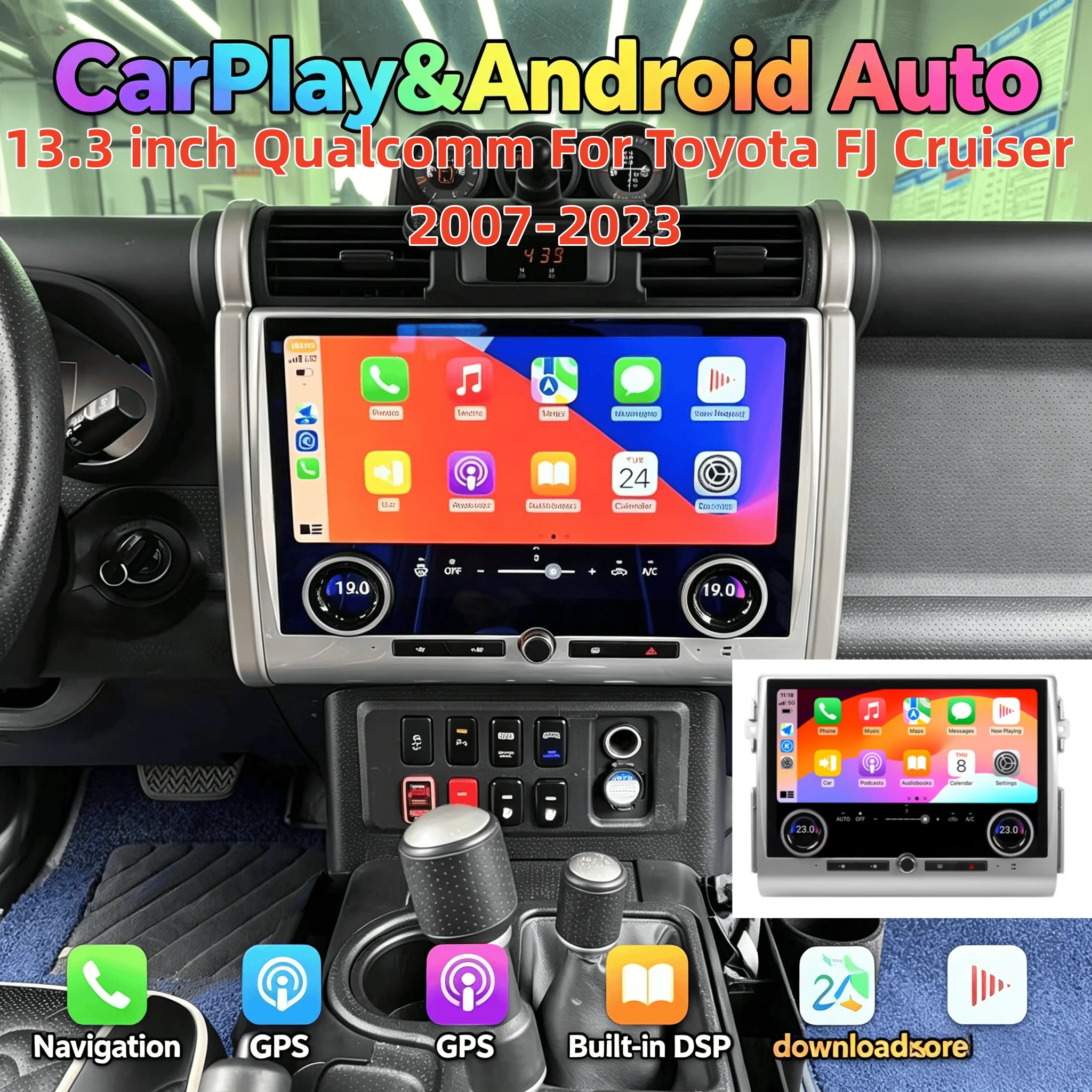 Qualcomm Multimídia Player For Toyota FJ Cruiser 2007-2020 Android GPS Navigation Stereo 13.3inch Car Radio Auto Carplay Touch
Qualcomm Multimídia Player For Toyota FJ Cruiser 2007-2020 Android GPS Navigation Stereo 13.3inch Car Radio Auto Carplay Touch