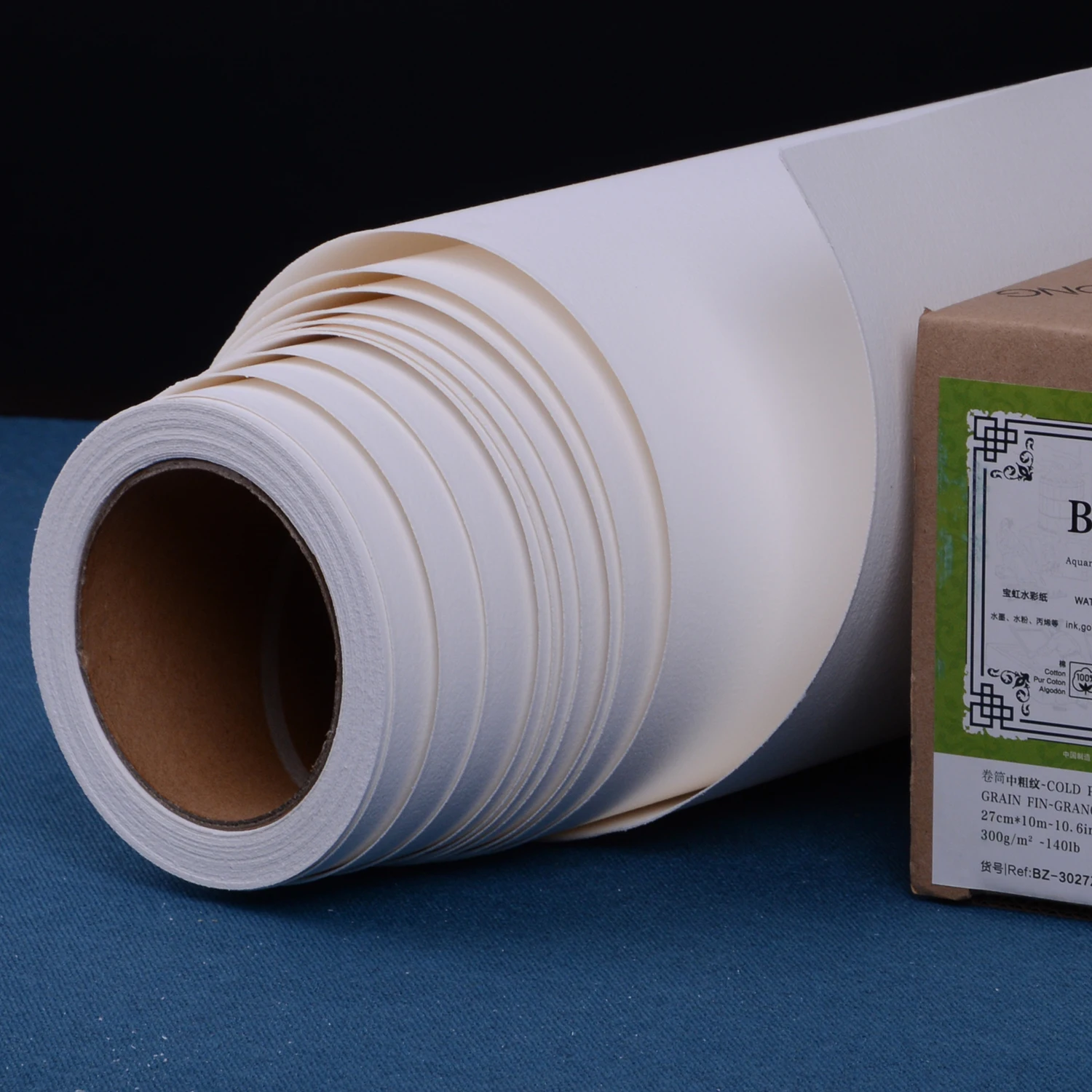 Baohong Academy Watercolor paper roll 140LB/300GSM 100% cotton 27cm width length 10 meters
Baohong Academy Watercolor paper roll 140LB/300GSM 100% cotton 27cm width length 10 meters