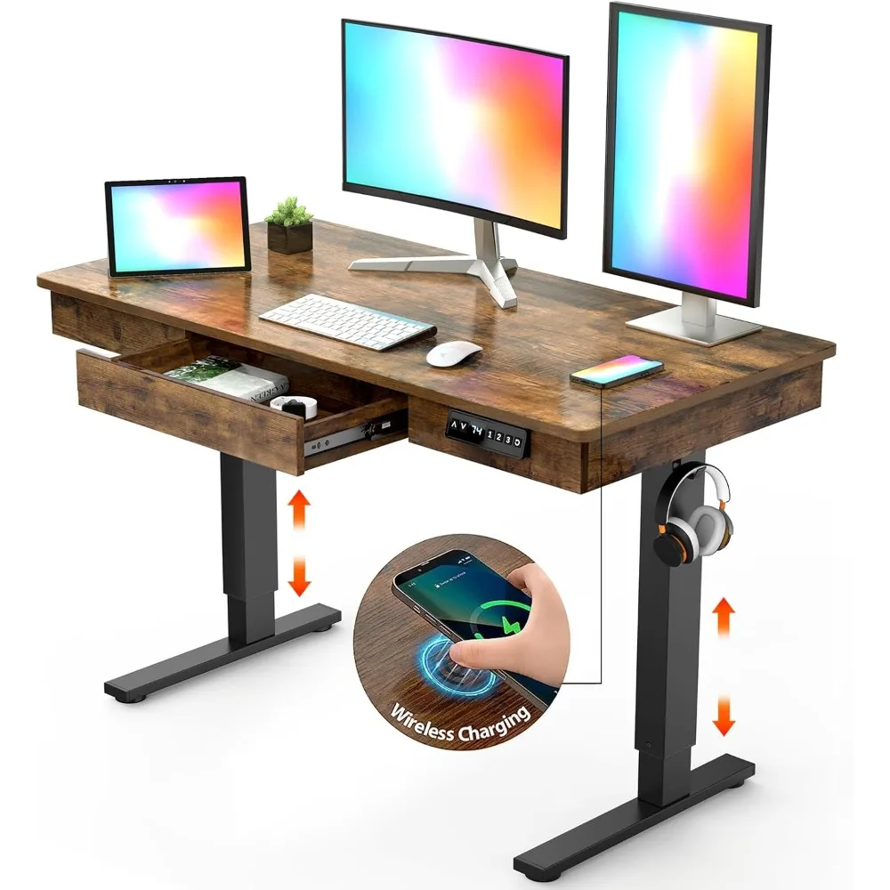 Electric Standing Desk with Drawer,48 x 24 Inches Standing Desk Adjustable Height Desk with 12W Wireless Charging,Wooden Desktop
Electric Standing Desk with Drawer,48 x 24 Inches Standing Desk Adjustable Height Desk with 12W Wireless Charging,Wooden Desktop