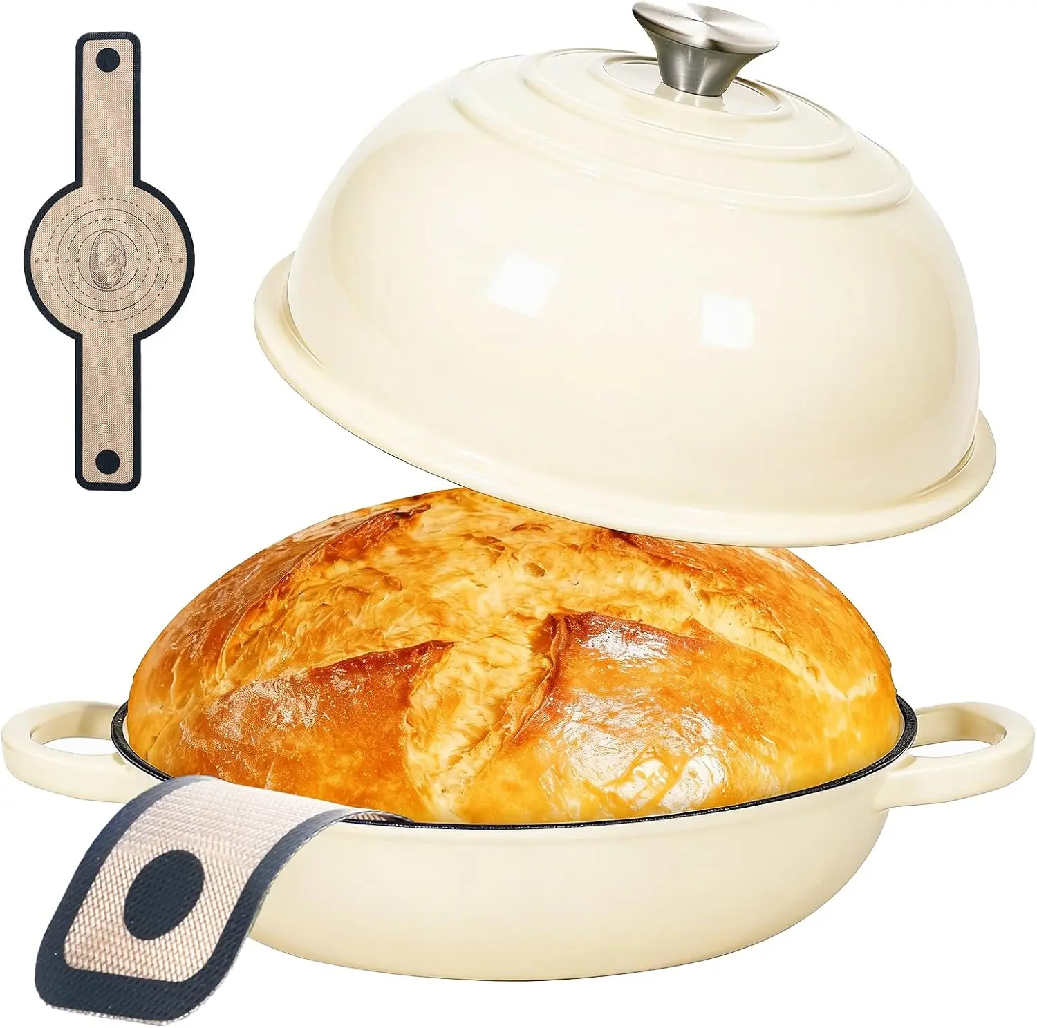 Чугунная эмалированная жаровня 6QT с крышкой, антипригарная форма для выпечки хлеба и купол для домашнего хлеба ручной работы
Чугунная эмалированная жаровня 6QT с крышкой, антипригарная форма для выпечки хлеба и купол для домашнего хлеба ручной работы