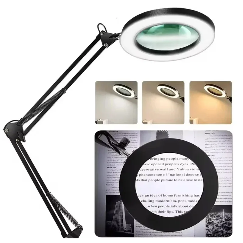 USB Magnifying Glass with 3-Color LED 72 LEDs 8X/10X Powerful Light for Soldering Iron Repair Desk Lamp Skin Care Beauty
USB Magnifying Glass with 3-Color LED 72 LEDs 8X/10X Powerful Light for Soldering Iron Repair Desk Lamp Skin Care Beauty