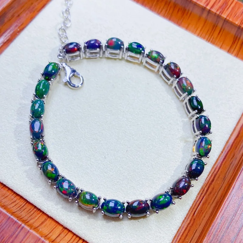 Полный комплект из серебра 925 пробы, браслет из натурального черного опала, женская цепочка с драгоценными камнями Fire Play, роскошные переливающиеся украшения
Полный комплект из серебра 925 пробы, браслет из натурального черного опала, женская цепочка с драгоценными камнями Fire Play, роскошные переливающиеся украшения