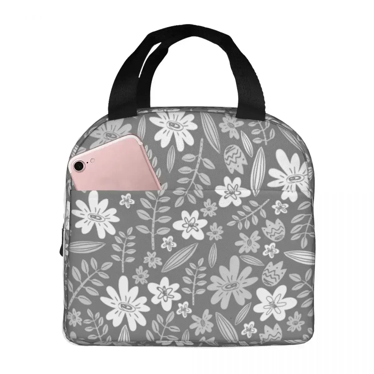 Gray White Floral Lunch Bags Portable Insulated Oxford Cooler Bag Thermal Food Picnic Lunch Box for Women Girl
Gray White Floral Lunch Bags Portable Insulated Oxford Cooler Bag Thermal Food Picnic Lunch Box for Women Girl
