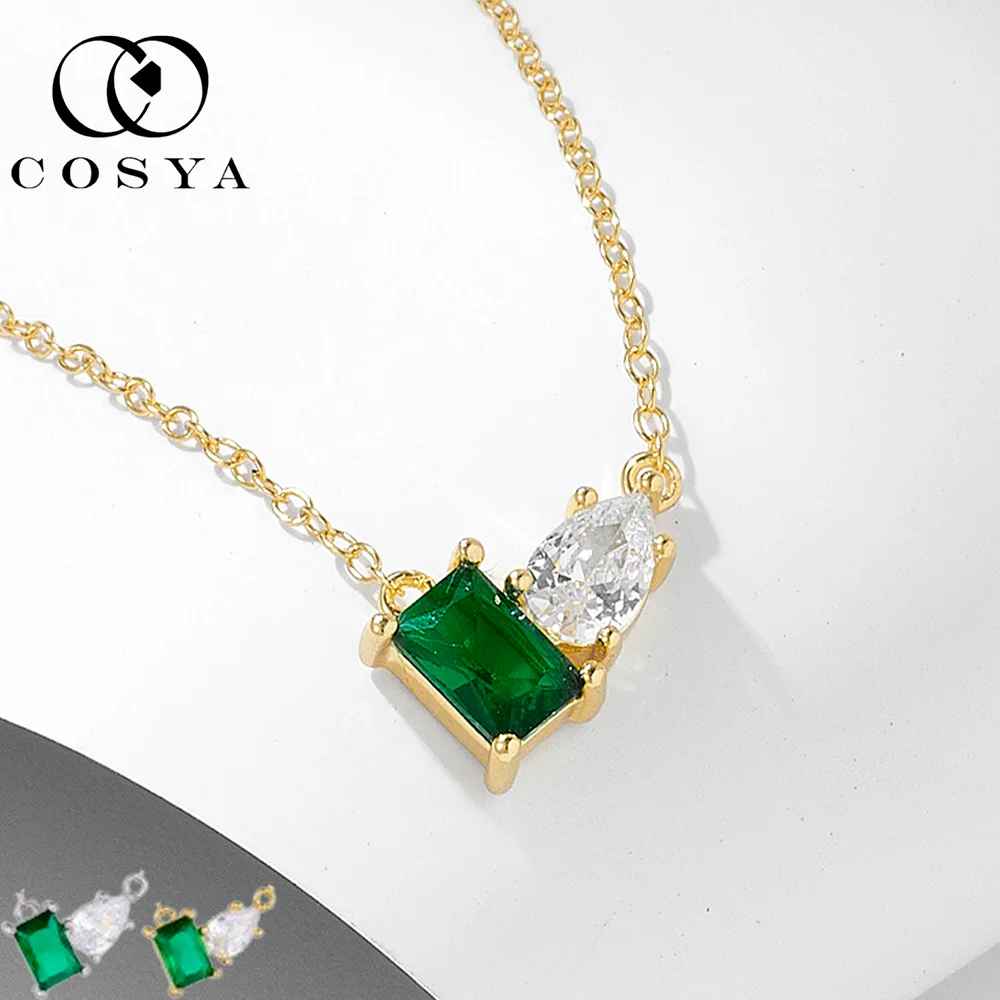 COSYA Изумрудное ожерелье с цирконом для женщин, стерлинговое серебро S925, 18-каратное золото, кулон с каплями воды, ожерелье, изысканные классические ювелирные изделия, подарки
COSYA Изумрудное ожерелье с цирконом для женщин, стерлинговое серебро S925, 18-каратное золото, кулон с каплями воды, ожерелье, изысканные классические ювелирные изделия, подарки
