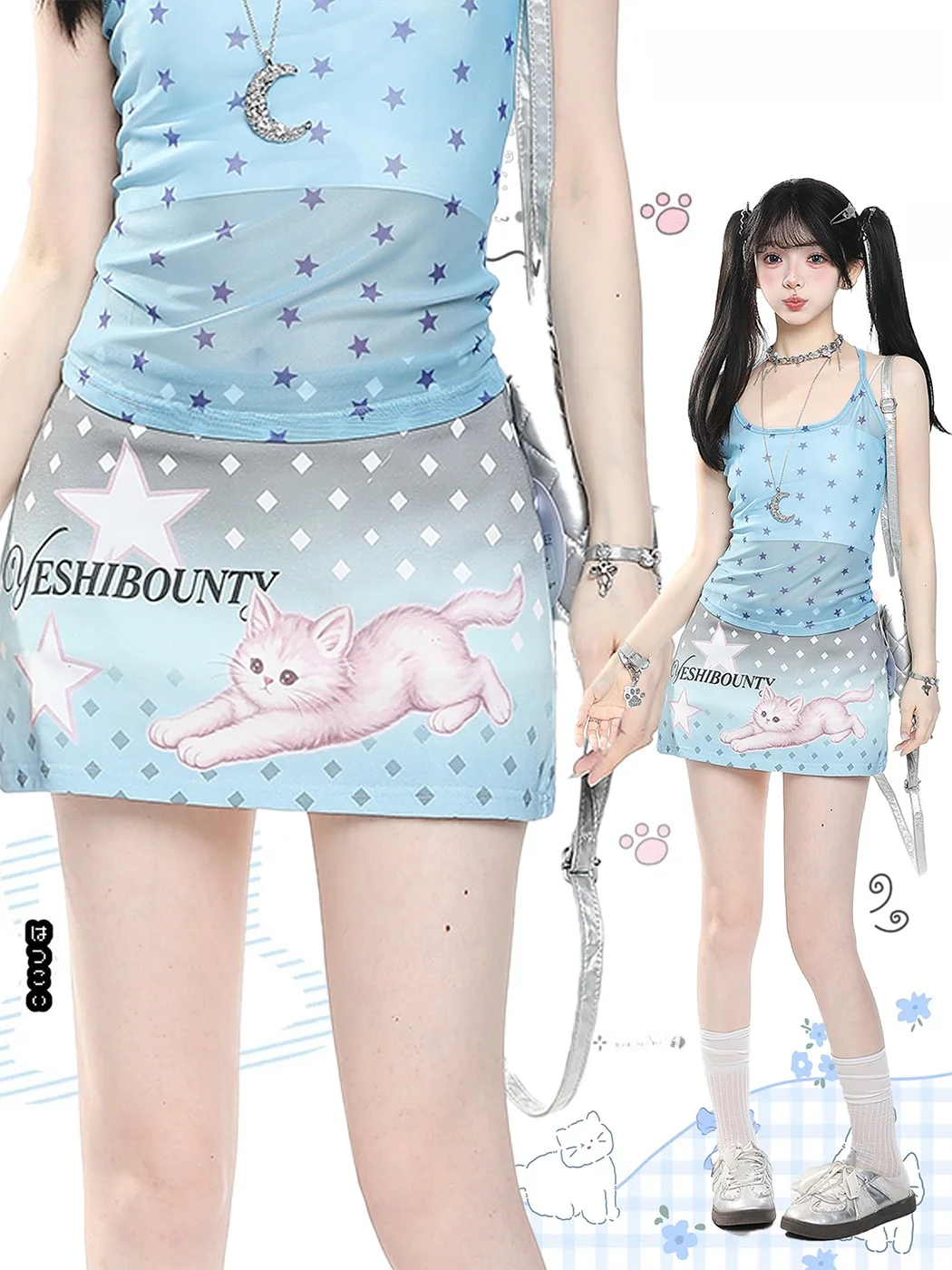 Sweet Cute Cartoon Print Satin A-Line Skirt Women Summer Slimming Anti-Light Short Skirt Casual Style Breathable Skin-Fr...
Sweet Cute Cartoon Print Satin A-Line Skirt Women Summer Slimming Anti-Light Short Skirt Casual Style Breathable Skin-Fr...