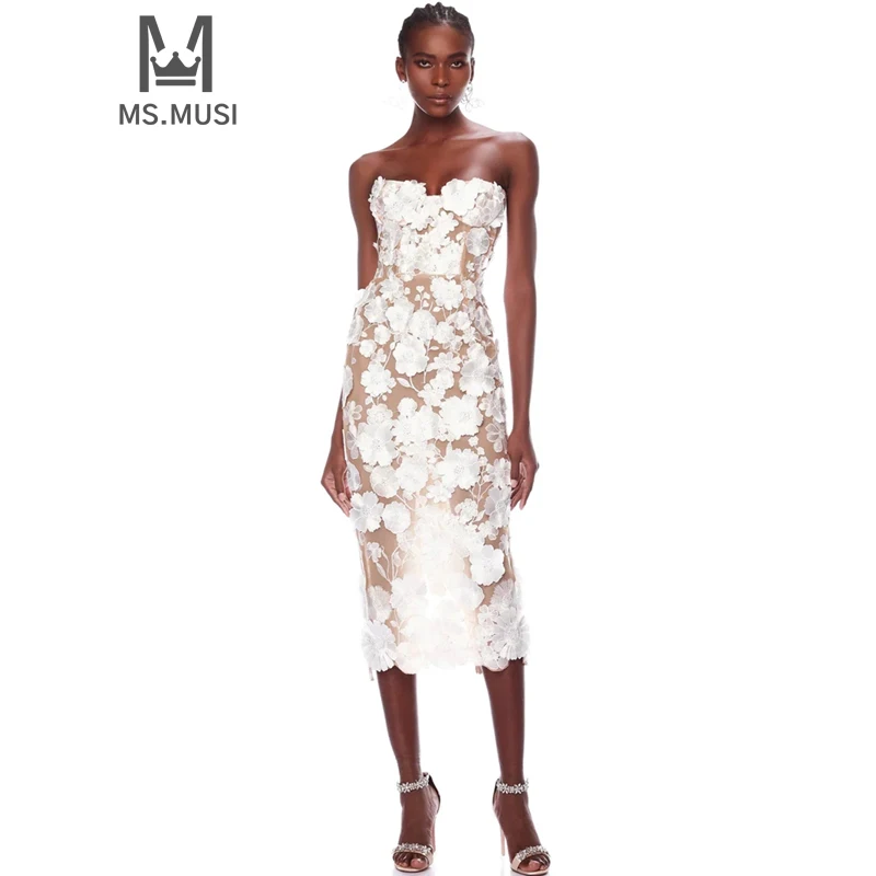 MSMUSI 2024 New Fashion Women Sexy Strapless Floral Lace Mesh Sleeveless Backless Bodycon Party Club Event Midi Dress Vestidos
MSMUSI 2024 New Fashion Women Sexy Strapless Floral Lace Mesh Sleeveless Backless Bodycon Party Club Event Midi Dress Vestidos