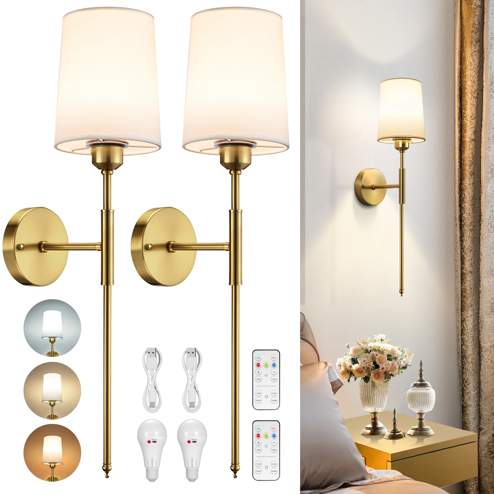 2Pack Battery Operated Dimmable Rechargeable Wall Sconce Wall Sconce with Remote Wall Sconces No Wiring
2Pack Battery Operated Dimmable Rechargeable Wall Sconce Wall Sconce with Remote Wall Sconces No Wiring