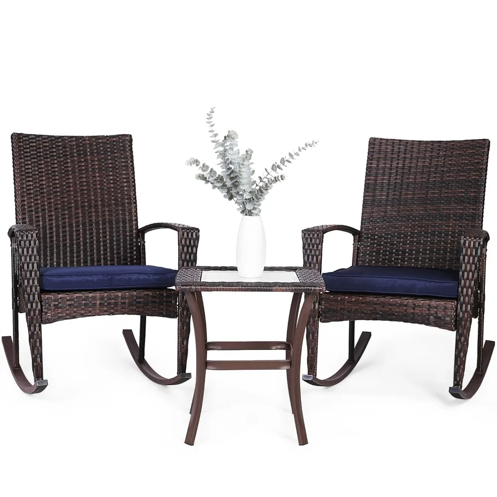 3 Piece Wicker Rocking Chair Patio Furniture Sets, Outdoor Wicker Bistro Rattan Chair Conversation Sets with, Customized
3 Piece Wicker Rocking Chair Patio Furniture Sets, Outdoor Wicker Bistro Rattan Chair Conversation Sets with, Customized