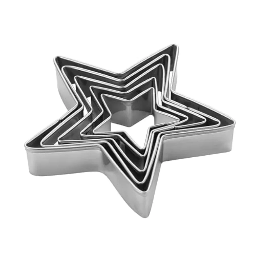 Sturdy Star Cookie Cutters Set of 5 Thickened Stainless Steel Sandwich Cutters and Biscuit Molds for Holiday Tools for Cookies,
Sturdy Star Cookie Cutters Set of 5 Thickened Stainless Steel Sandwich Cutters and Biscuit Molds for Holiday Tools for Cookies,
