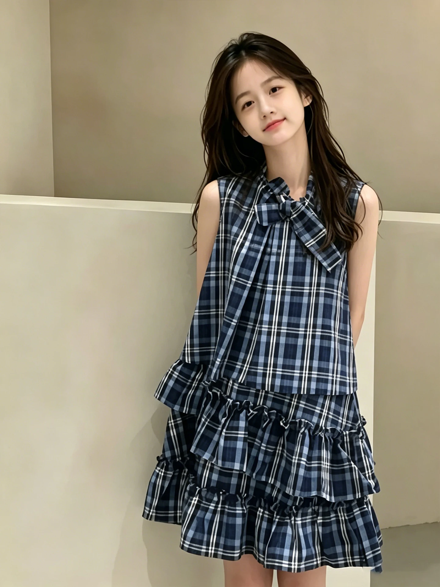 Trendy Plaid Deep Blue Vest Dress for Girls Children's Summer Fashionable Unique Midi Skirt Casual Mid-Low Waist Dress
Trendy Plaid Deep Blue Vest Dress for Girls Children's Summer Fashionable Unique Midi Skirt Casual Mid-Low Waist Dress
