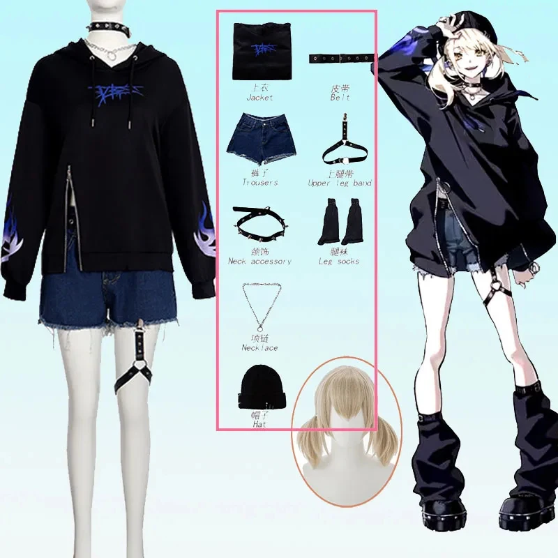 Fuel Azusawa Kohane Colorful Stage Costume Women Project Sekai Party Suit Black Hoody Denim Shorts Halloween Cosplay ,[6
Fuel Azusawa Kohane Colorful Stage Costume Women Project Sekai Party Suit Black Hoody Denim Shorts Halloween Cosplay ,[6