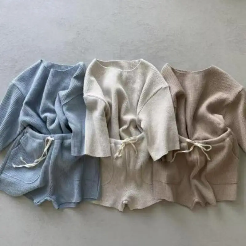 2025 Summer New Baby Half Sleeve Clothes Set Boys Girls Solid Pullover Tops + Shorts 2pcs Suit Cotton Children Casual Outfits
2025 Summer New Baby Half Sleeve Clothes Set Boys Girls Solid Pullover Tops + Shorts 2pcs Suit Cotton Children Casual Outfits
