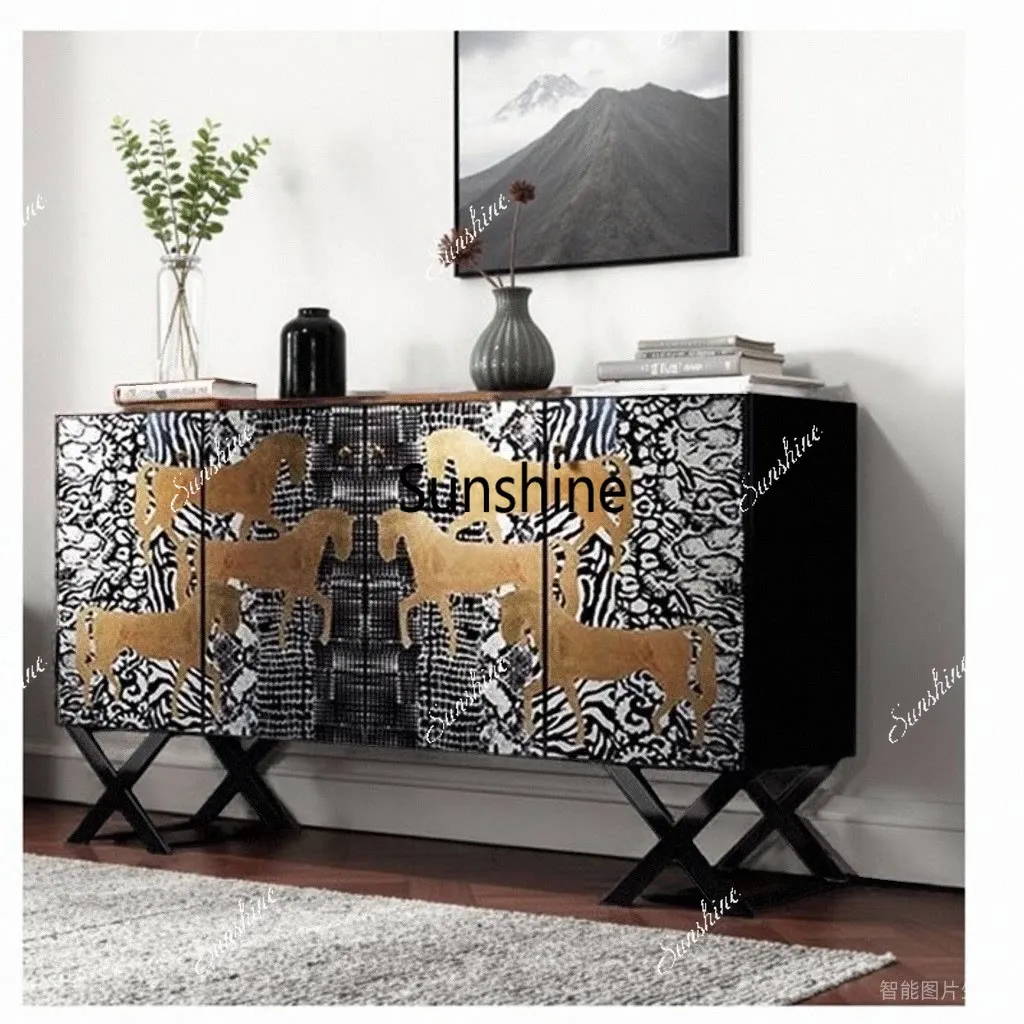 American retro style entrance cabinet hand-painted home partition cabinet
American retro style entrance cabinet hand-painted home partition cabinet